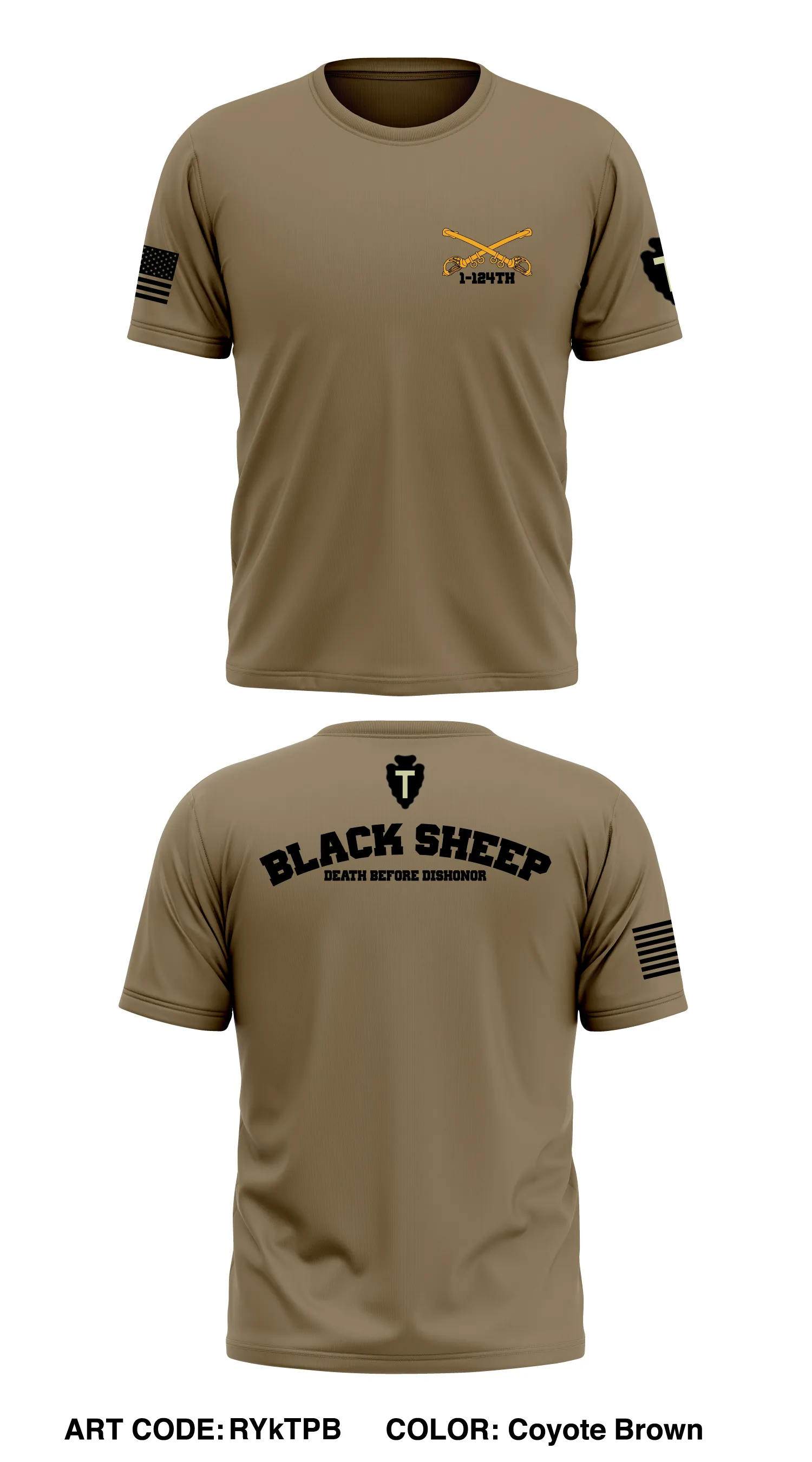 1-124th Cavalry Store 1 Core Men's SS Performance Tee - RYkTPB