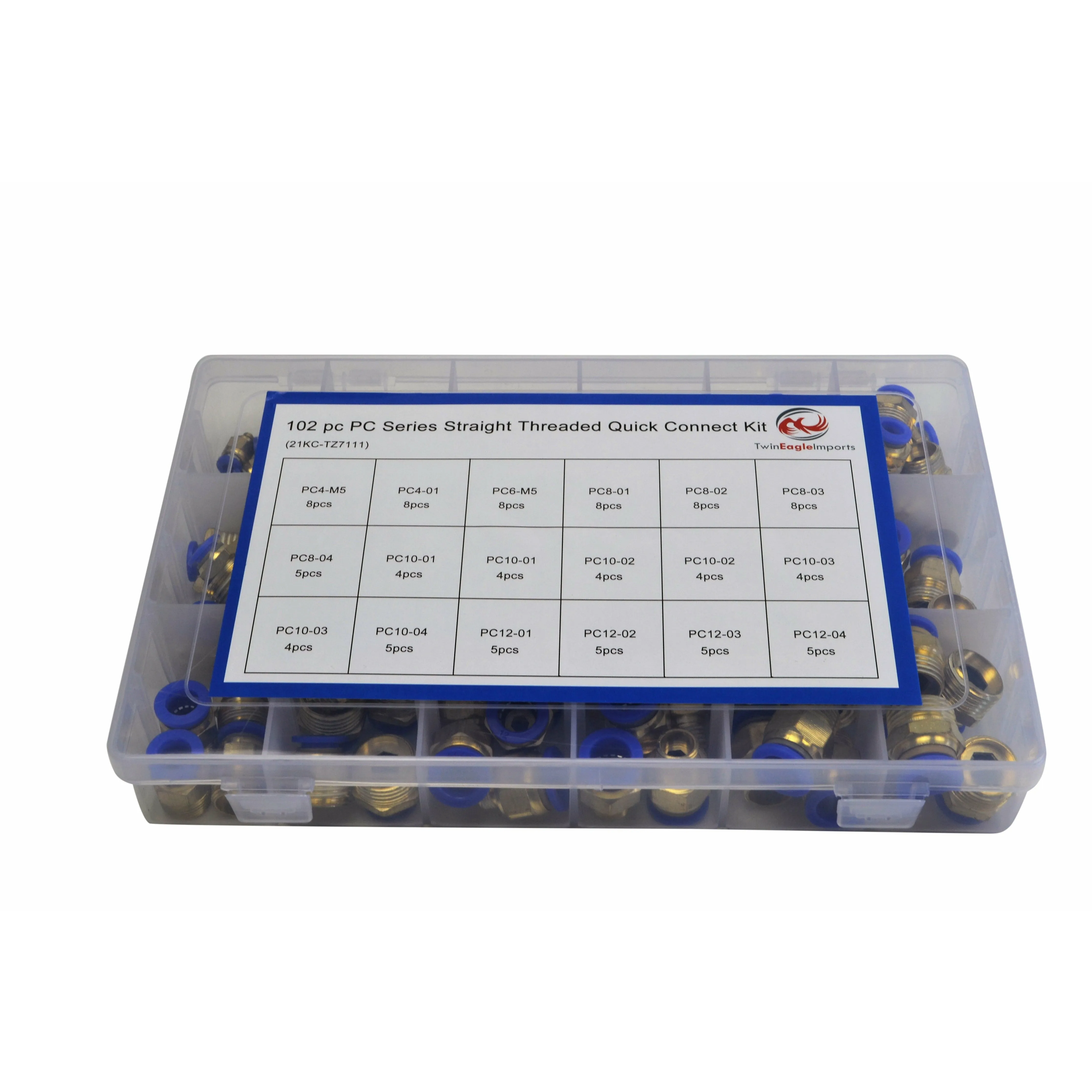 102pc PC Series Push in Air Line Grab Kit Assortment
