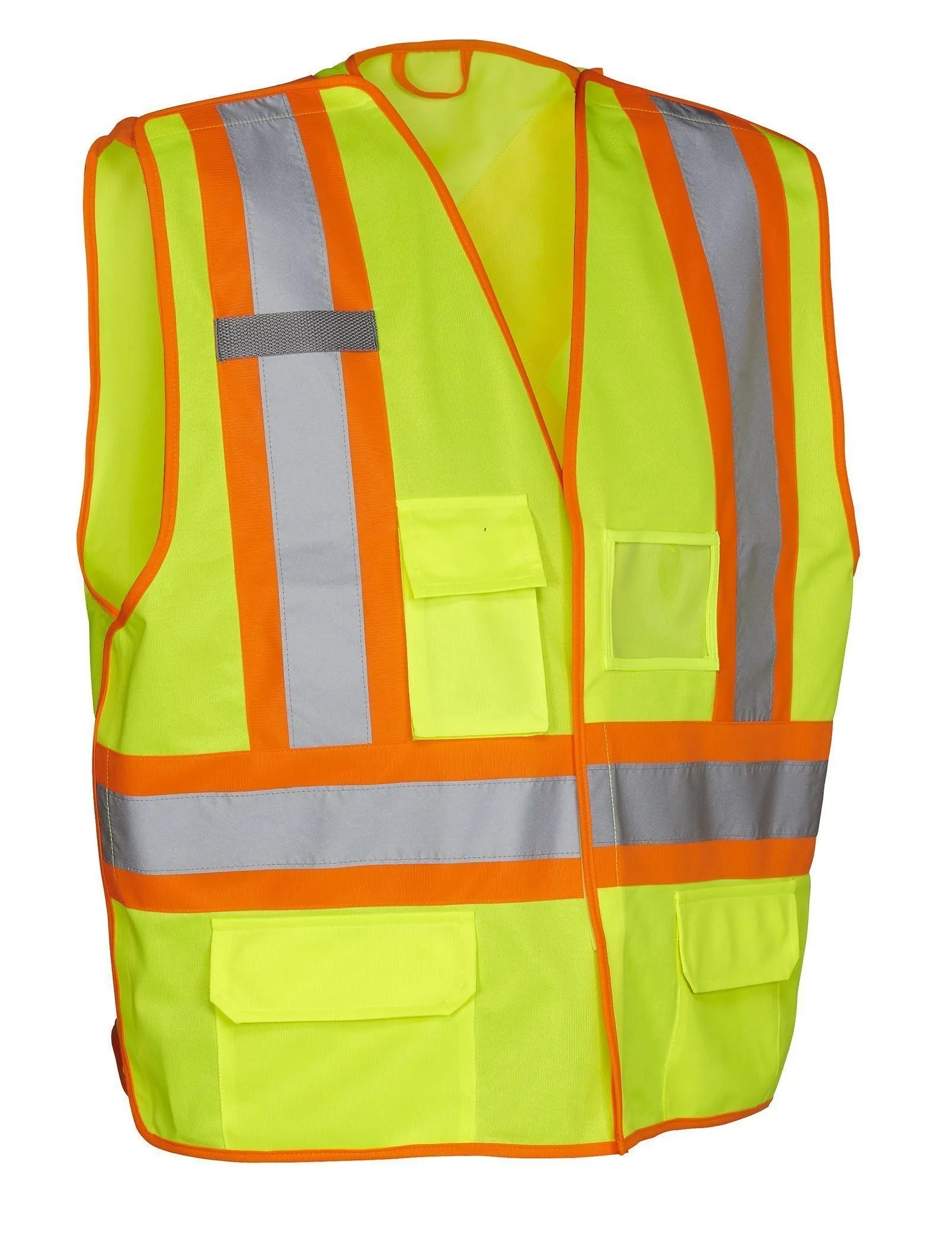 5-Point Tear-Away Hi Vis Traffic Safety Vest, Tricot Polyester, 3 Sizes