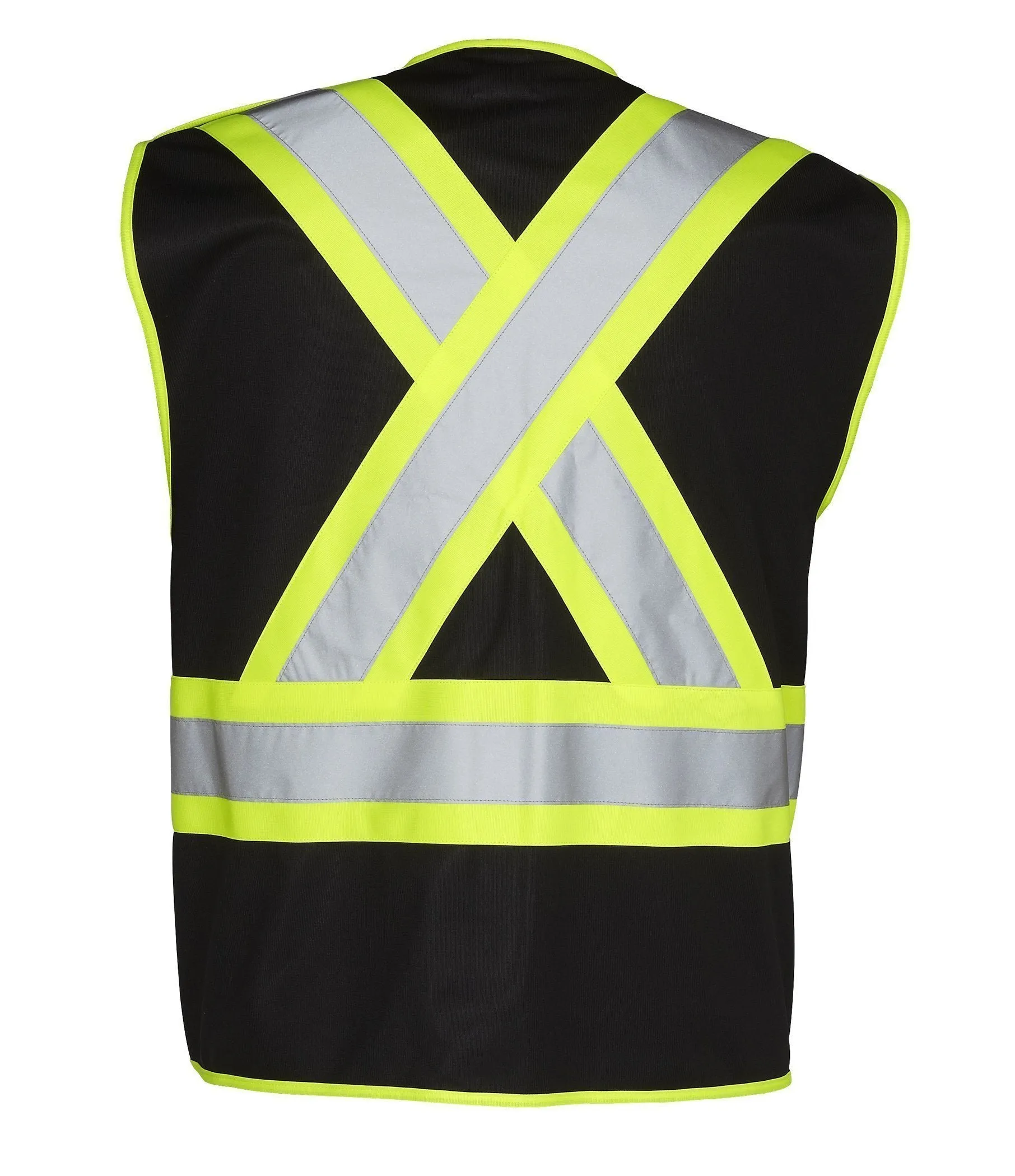 5-Point Tear-Away Hi Vis Traffic Safety Vest, Tricot Polyester, 3 Sizes