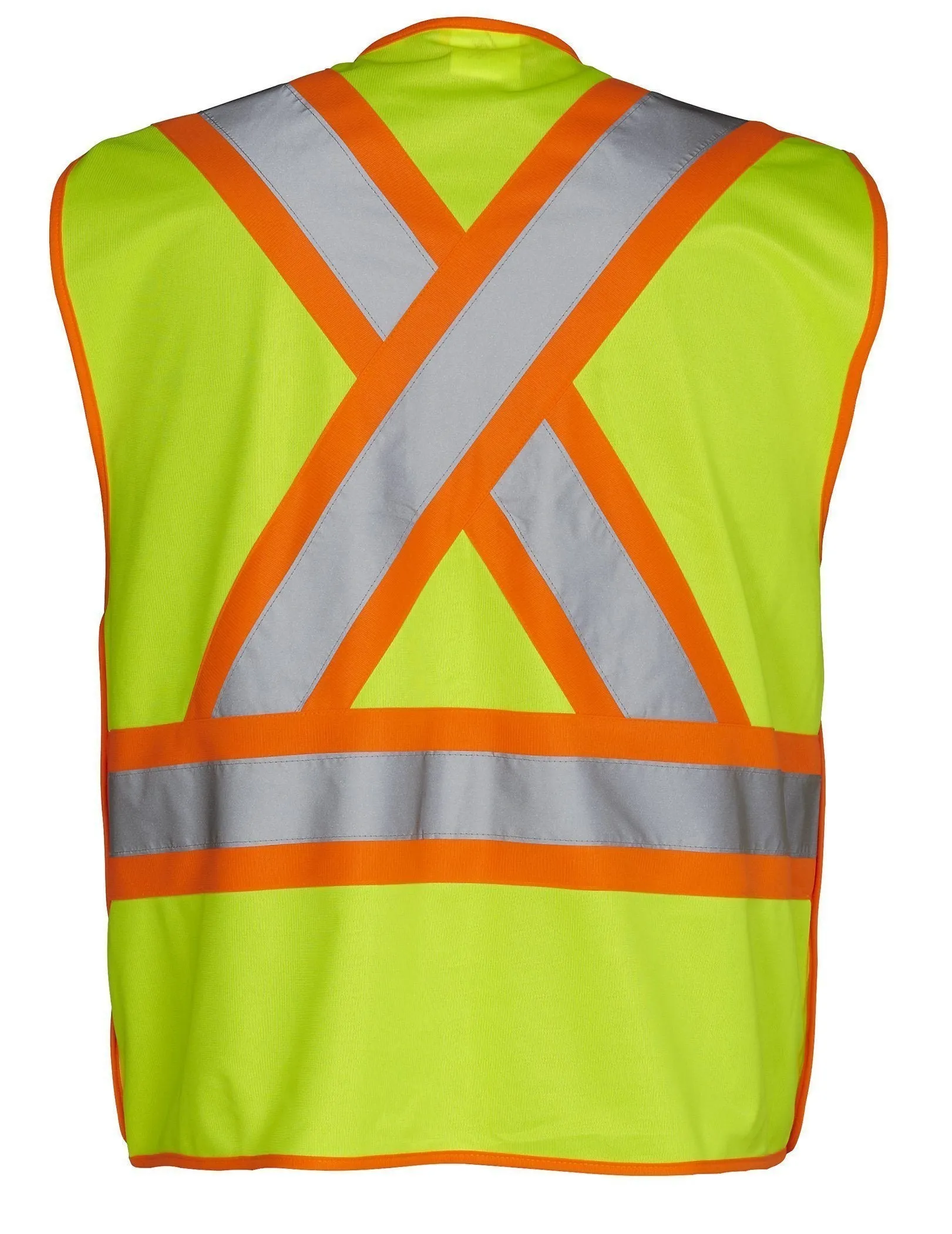 5-Point Tear-Away Hi Vis Traffic Safety Vest, Tricot Polyester, 3 Sizes
