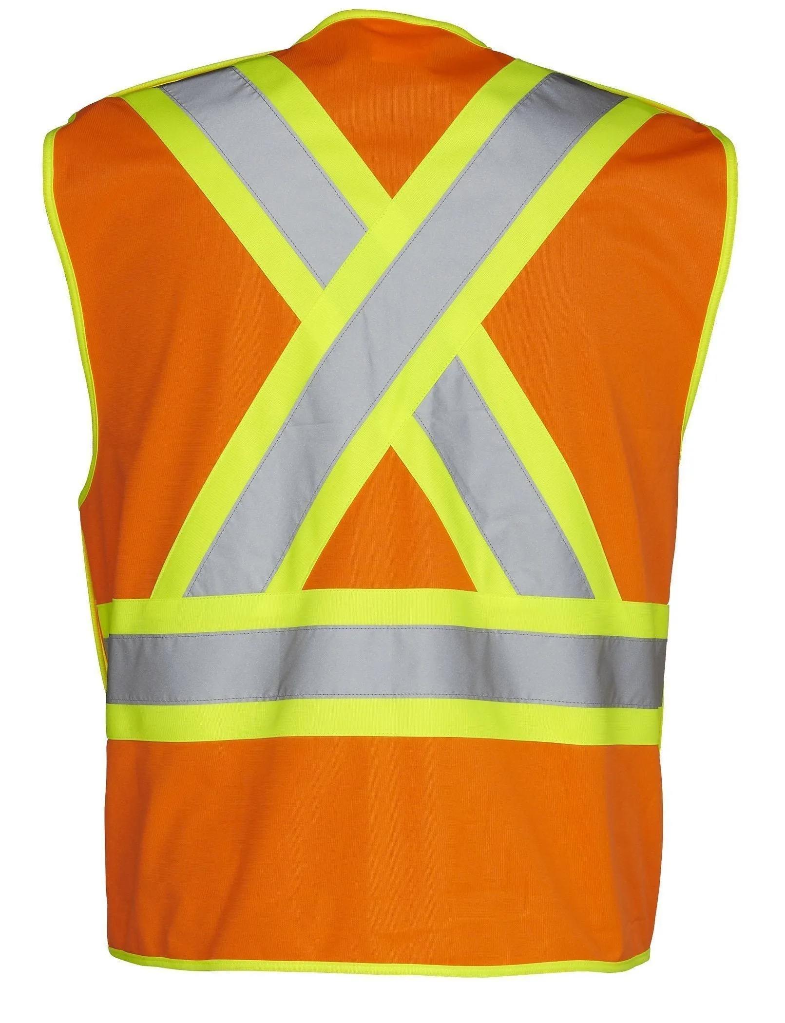 5-Point Tear-Away Hi Vis Traffic Safety Vest, Tricot Polyester, 3 Sizes