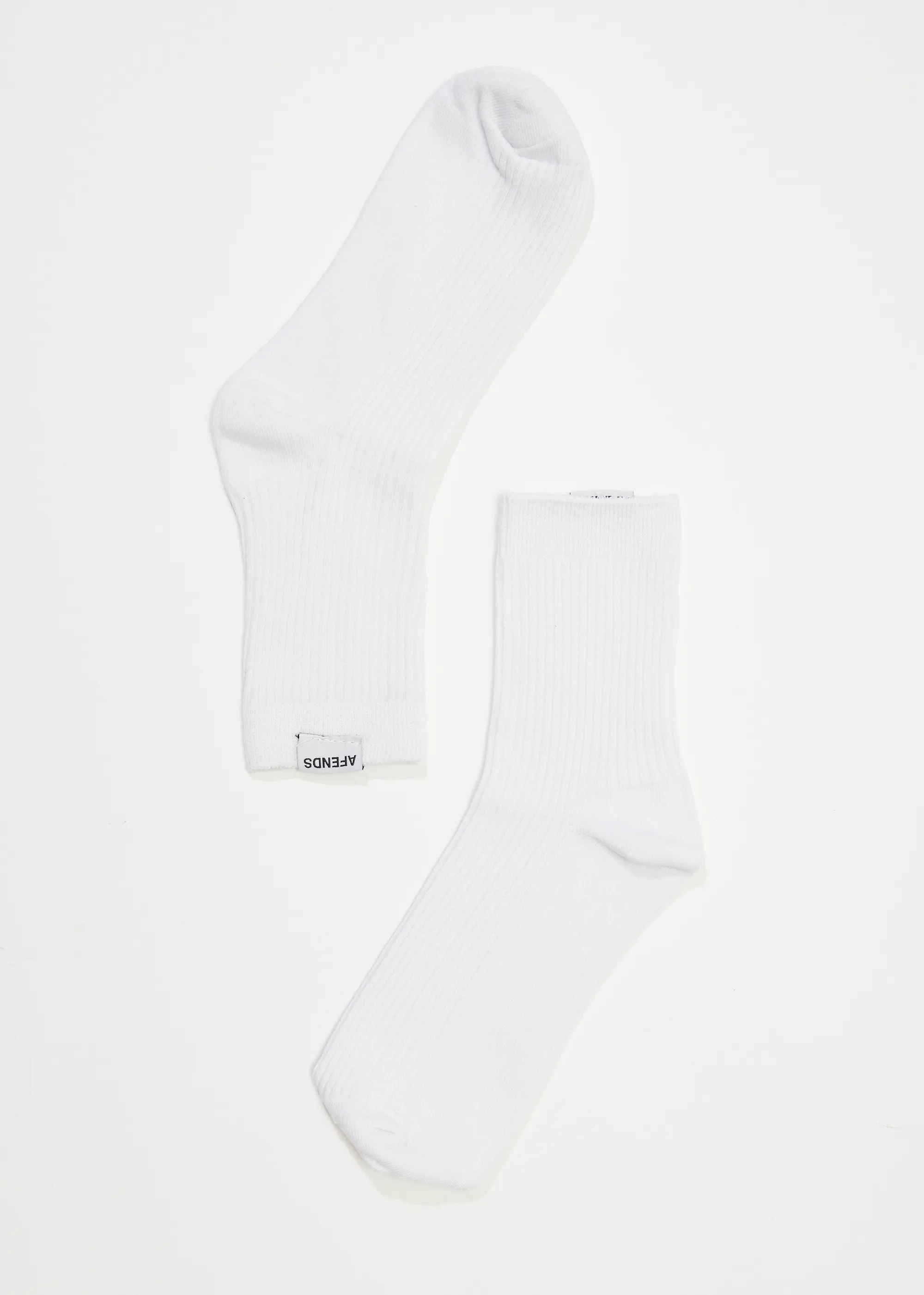 AFENDS THE ESSENTIAL - RIB SOCKS - WHITE