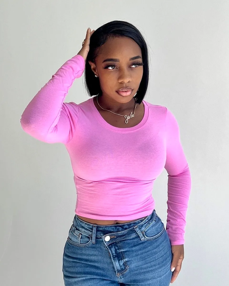 BAEsics : Long Sleeve Crewneck Crop Top