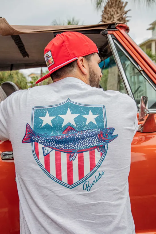Burlebo Patriotic Fish Shield Tee