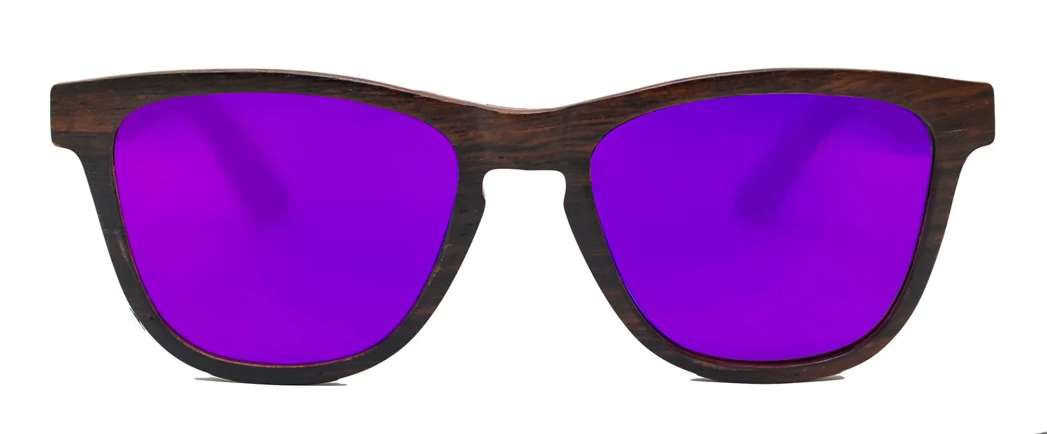 Camber Series / Ebony Wood / Polarized Sunglasses / Purple Lenses