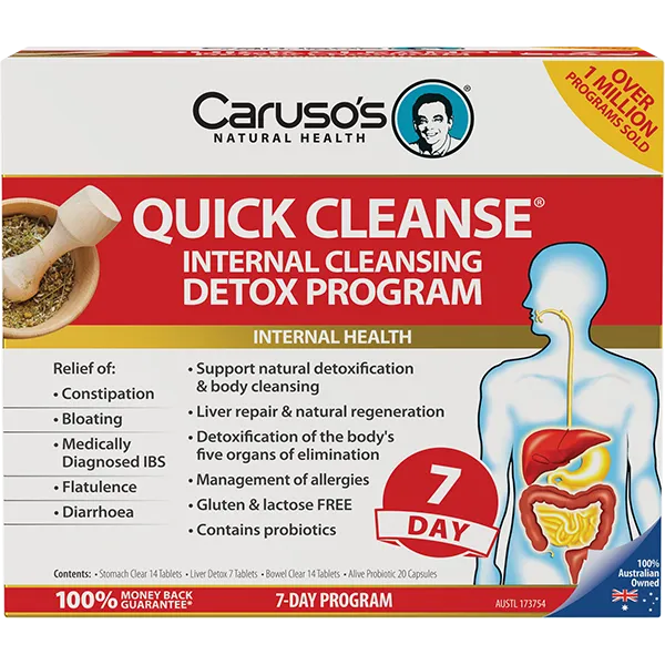 Carusos Natural Health Quick Cleanse 7 day Detox Program   Probiotic