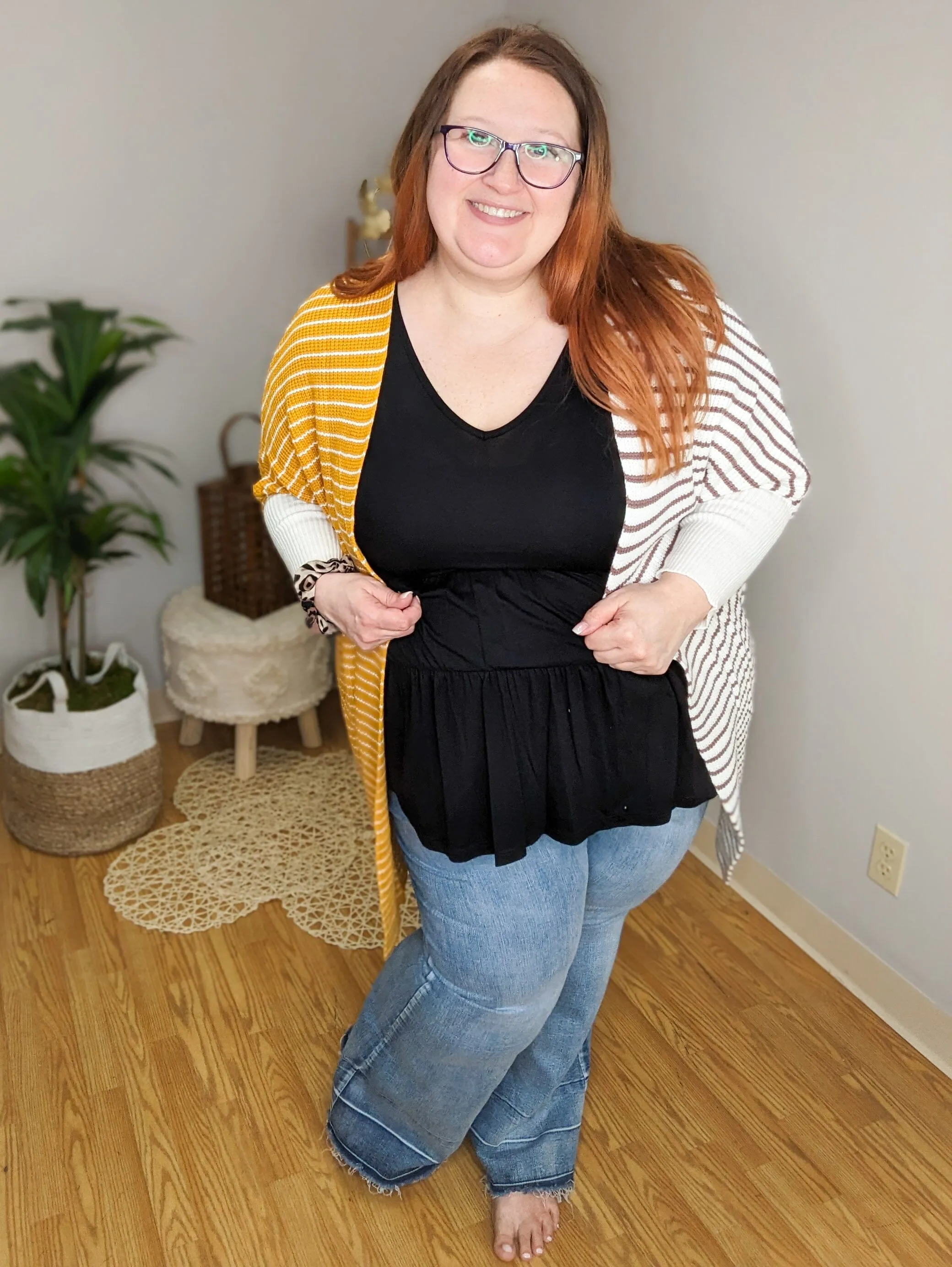 Cove Double Tiered Vneck Tee w/Flutter Sleeve (3 colors)
