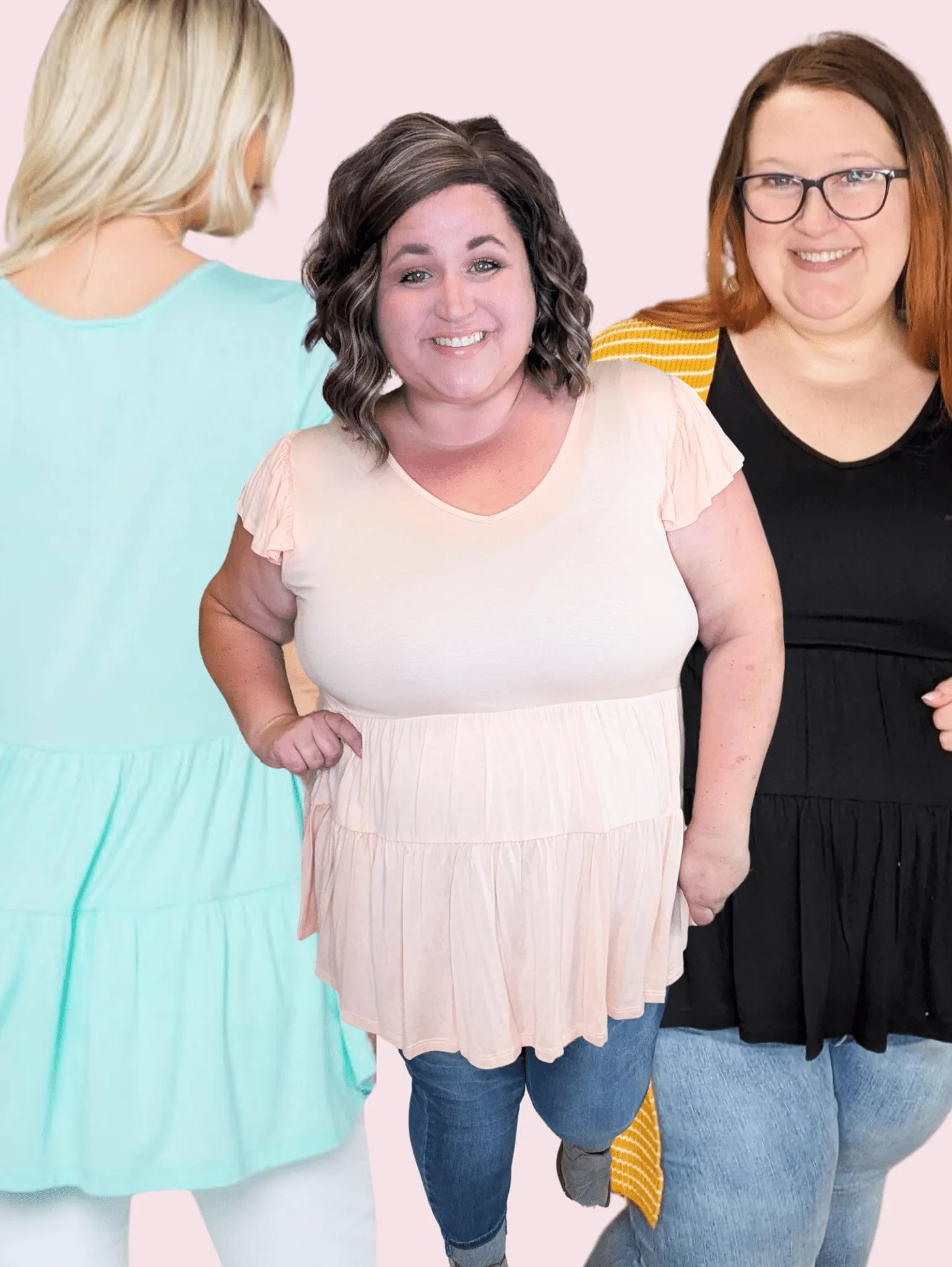 Cove Double Tiered Vneck Tee w/Flutter Sleeve (3 colors)