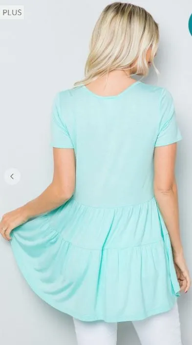Cove Double Tiered Vneck Tee w/Flutter Sleeve (3 colors)