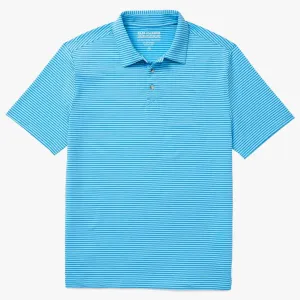 Fair Harbor The Midway Polo - Turquoise Golf Stripe