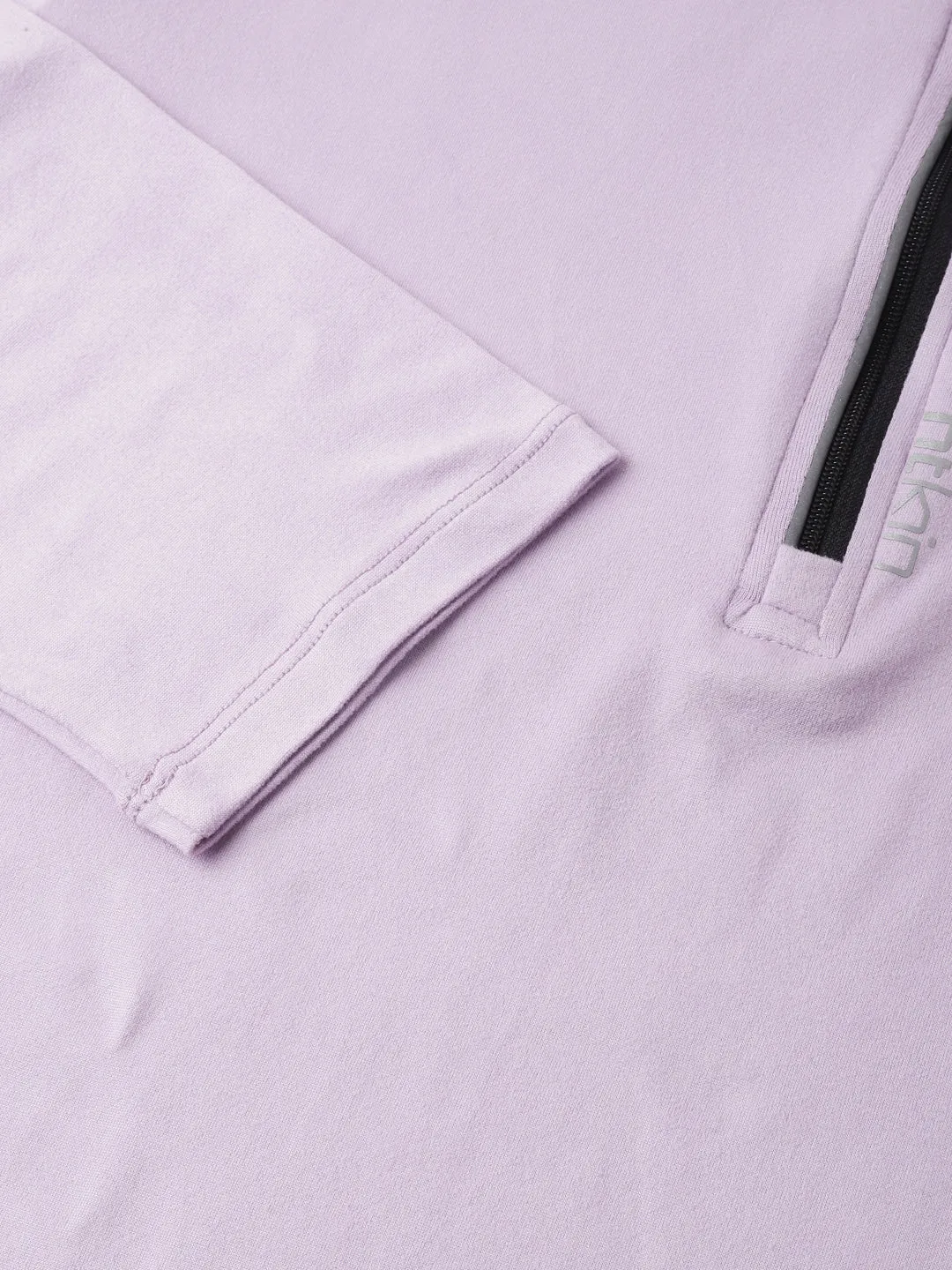 Fitkin Plus Size Super Soft Anti-Odor Lavender Front Zipper Tshirt