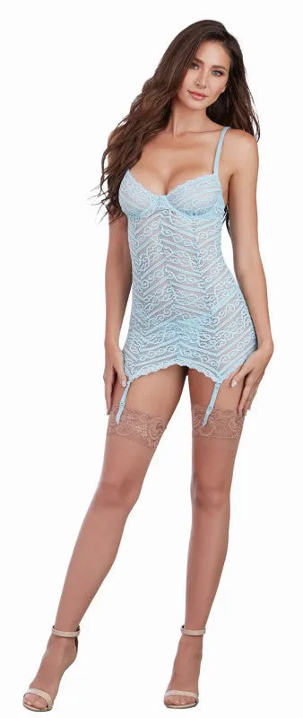 Garterslip & G-String - Large - Light Blue