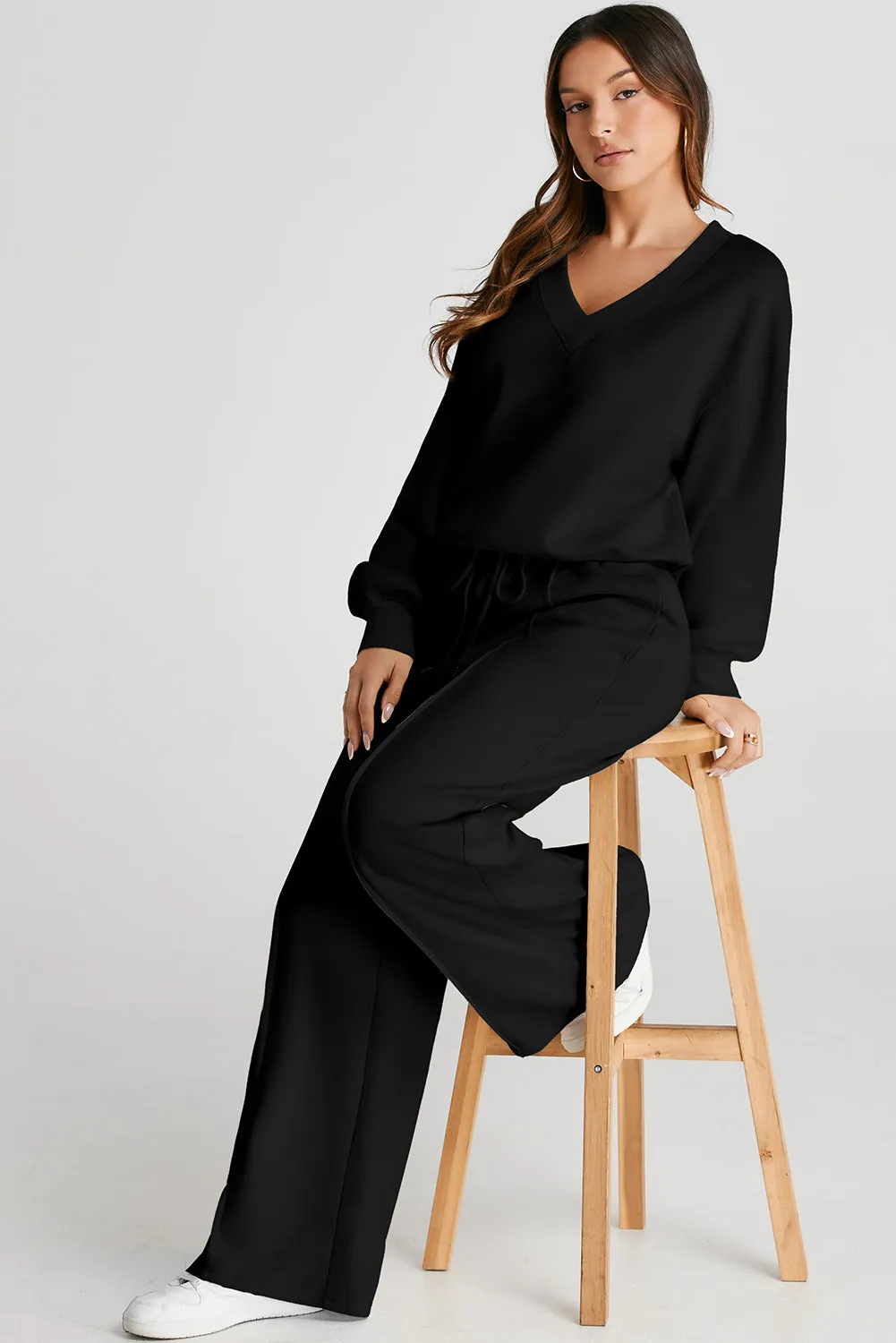 Hazel Blues® |  V-Neck Long Sleeve Top and Pants Active Set