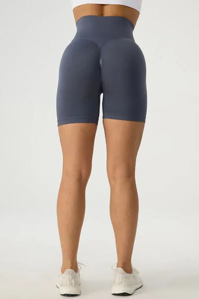 High Waist Wide Waistband Active Shorts
