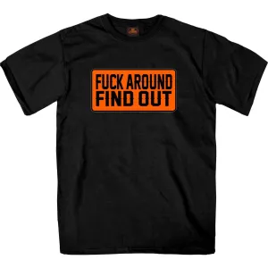 Hot Leathers GMS1504 Men's Black F*** Around Find Out T-Shirt
