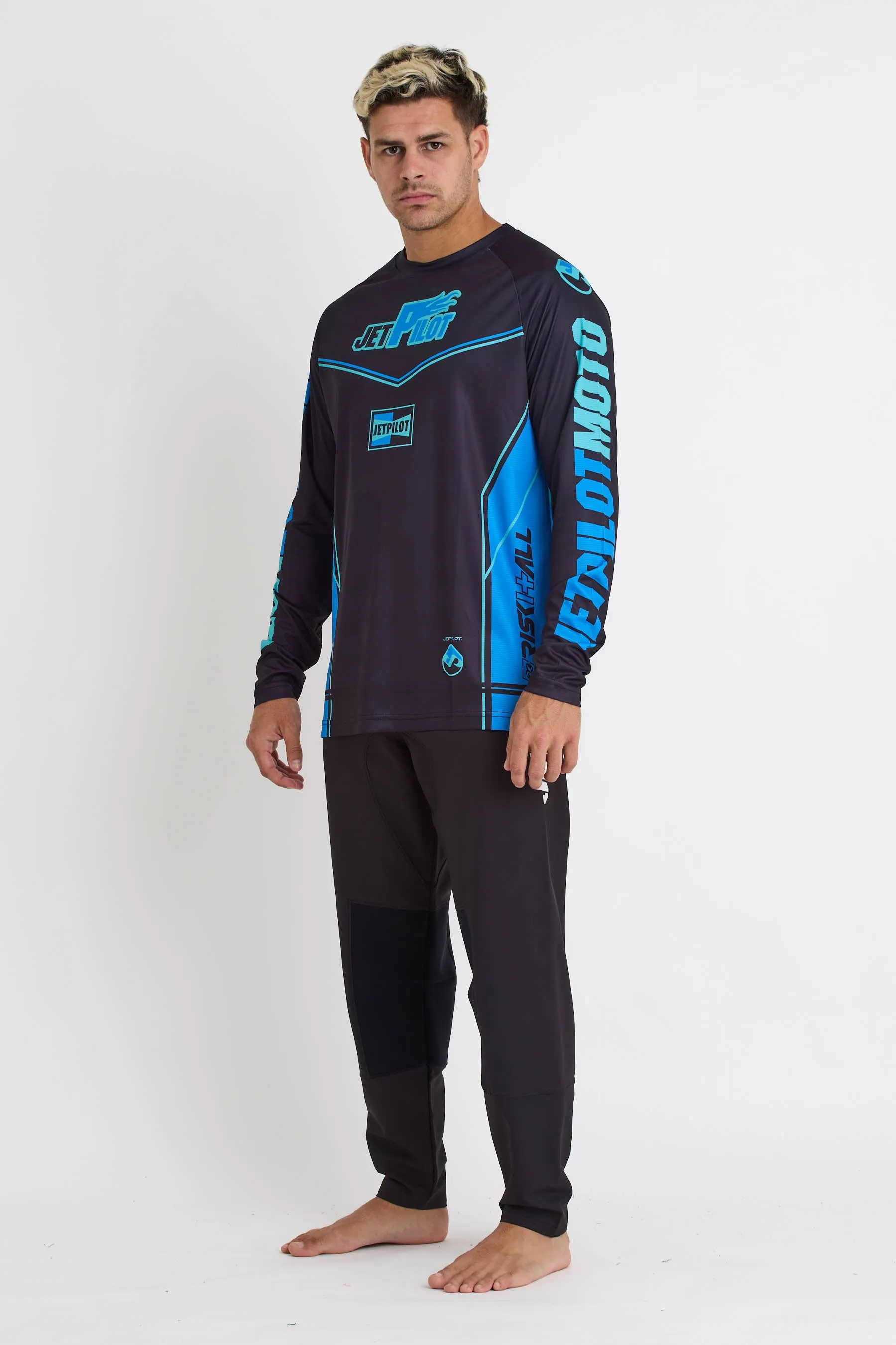 Jetpilot Risk It All Moto Jersey - Black/Blue
