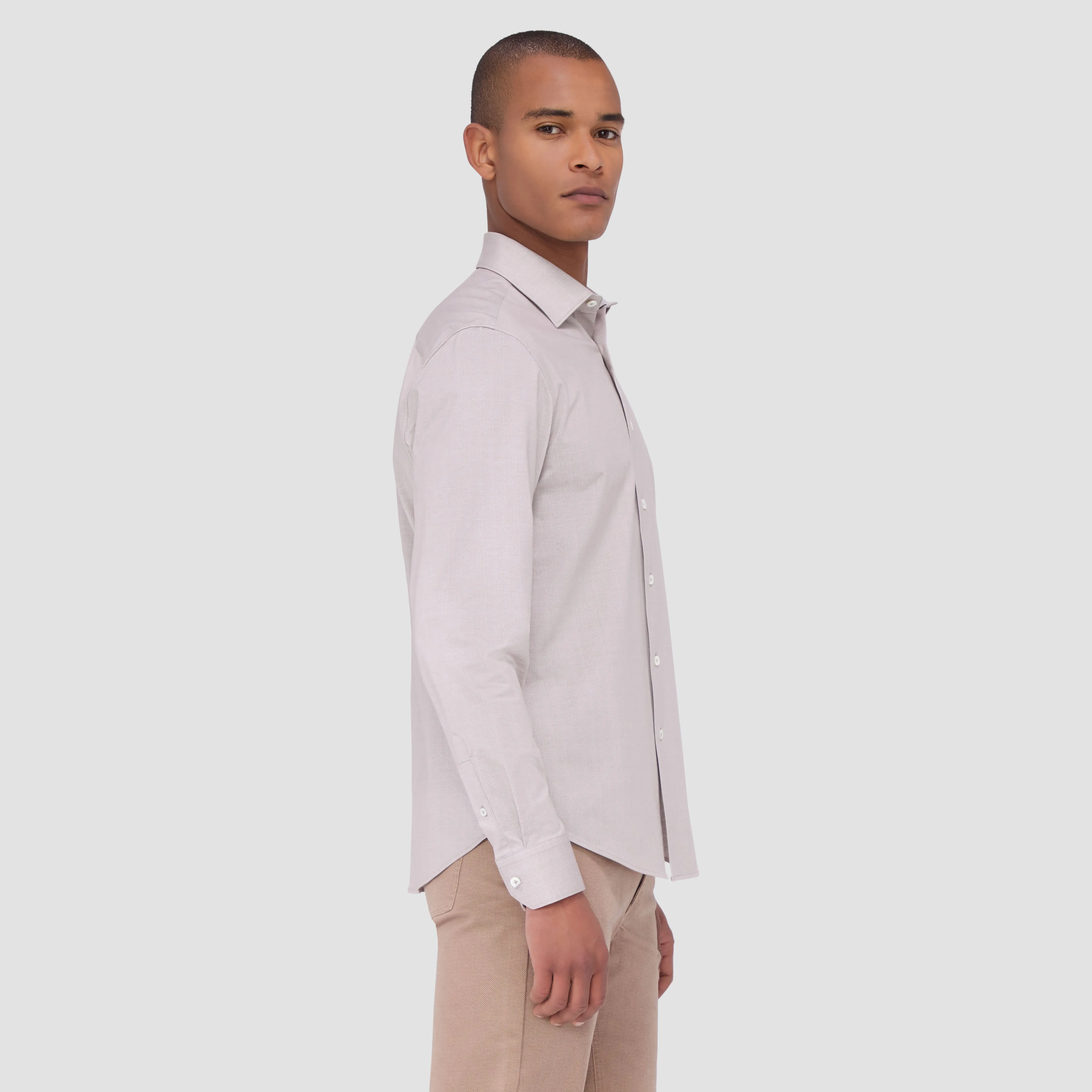 Jimmy Double Sided Herringbone/Check OoohCotton Shirt
