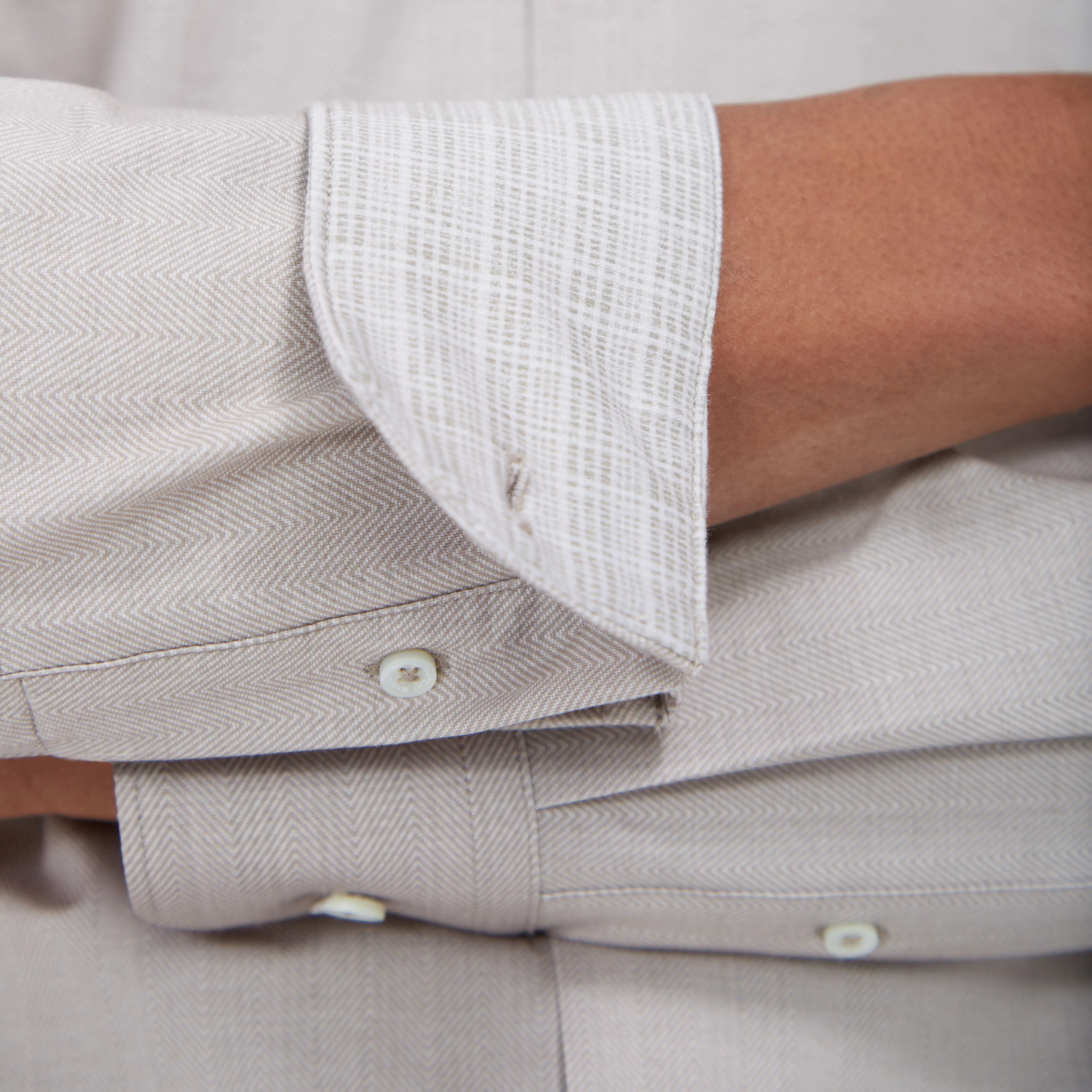 Jimmy Double Sided Herringbone/Check OoohCotton Shirt