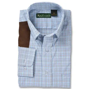 Kevin's Blue/Royal Tattersall Performance Right Hand Long Sleeve Shooting Shirt