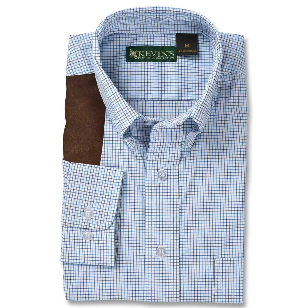 Kevin's Blue/Royal Tattersall Performance Right Hand Long Sleeve Shooting Shirt