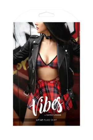 Lit Af Plaid Skirt - Red Plaid - L/xl