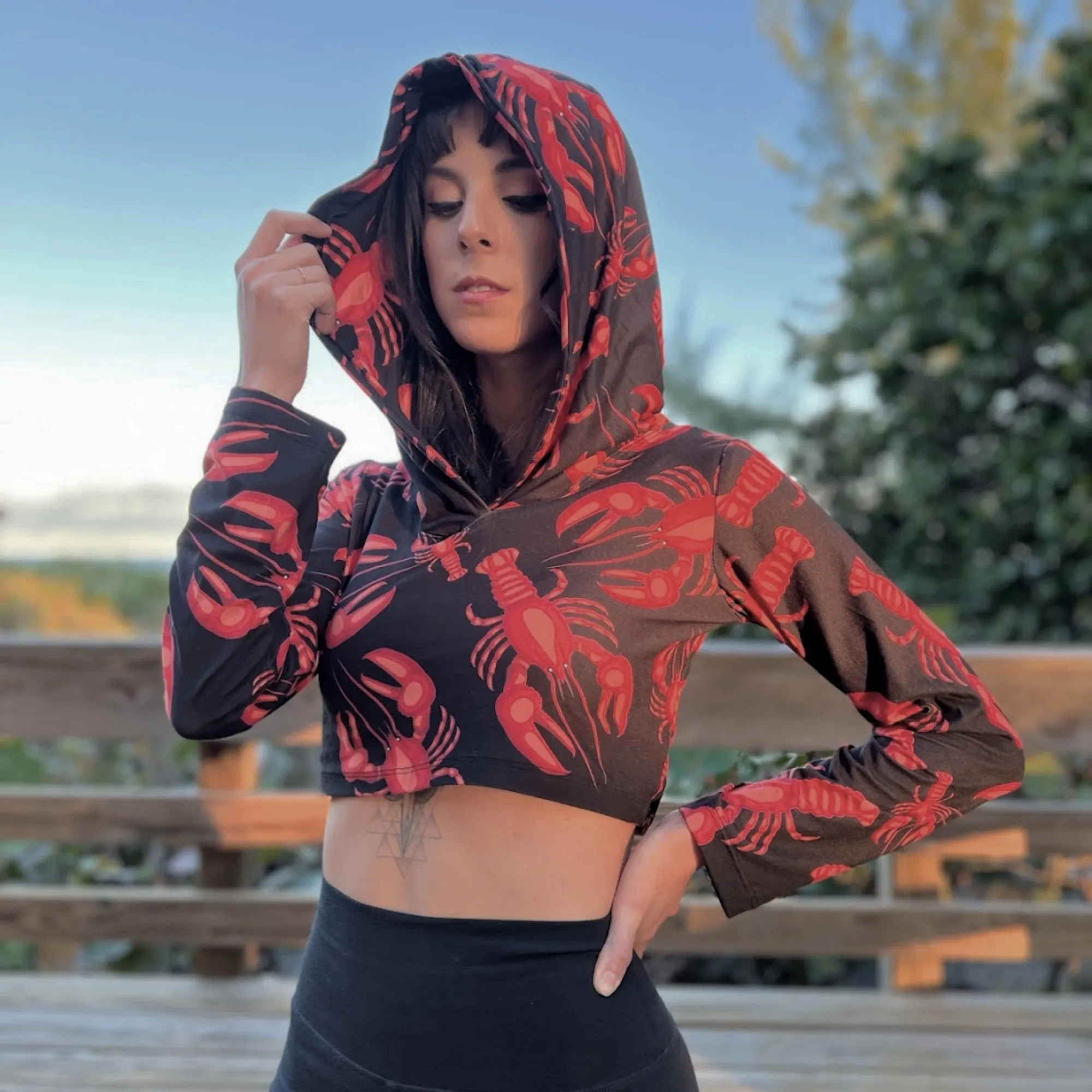 Lobsters Crop Hoodie