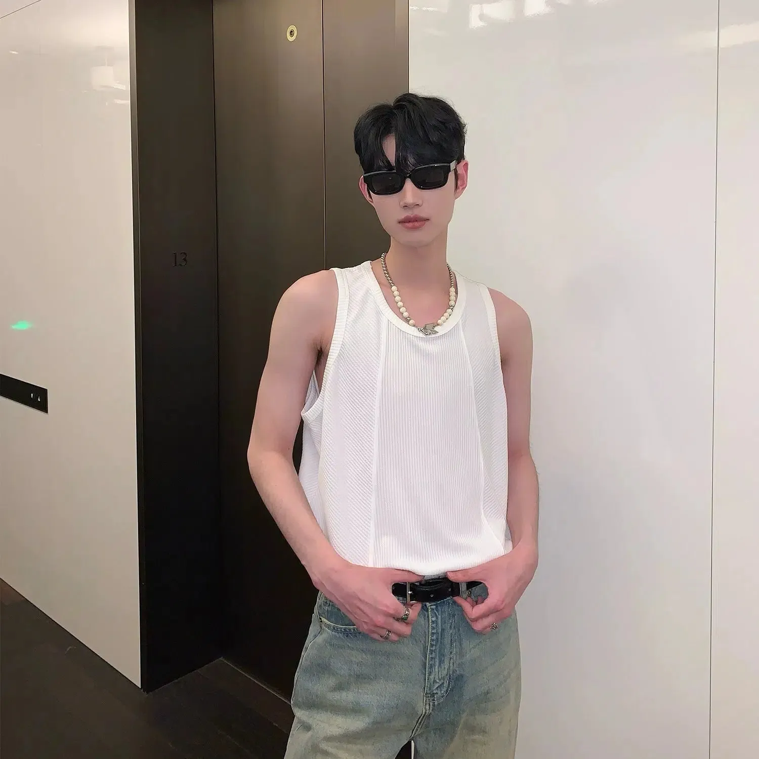 Loose Fit Crew Neck Tank Top