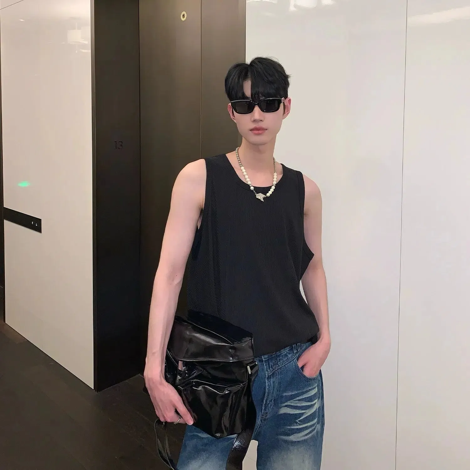 Loose Fit Crew Neck Tank Top