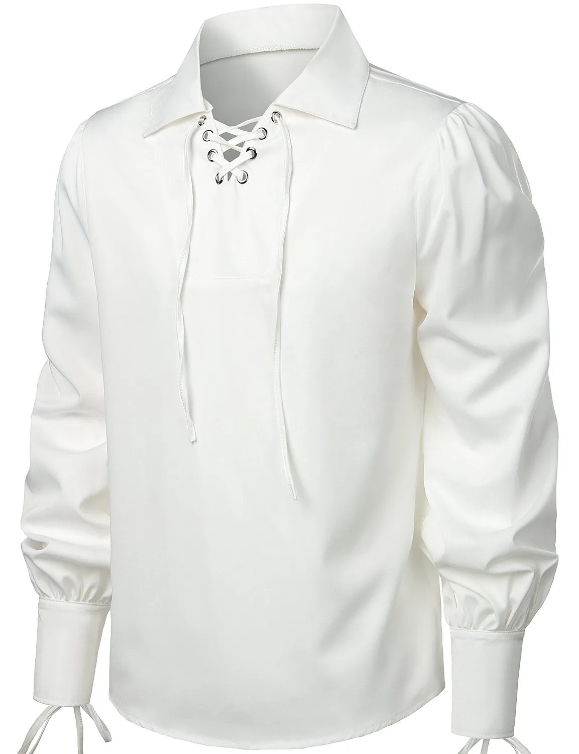 Mens Bandage Renaissance Shirts Gothic Pirate Cosplay Costume Tops