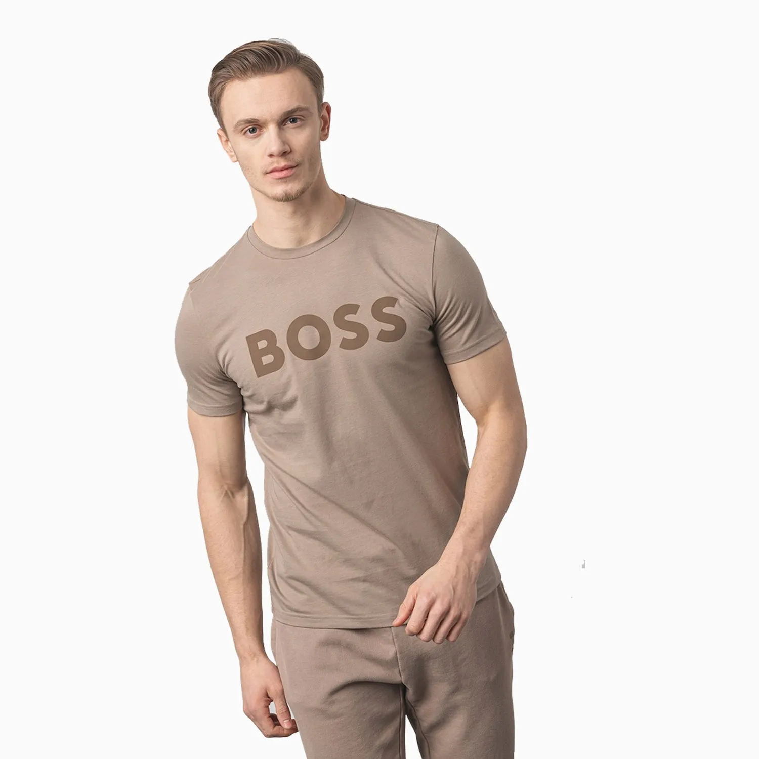 Men's Cotton Jersey T-Shirt With Rubber Print Logo