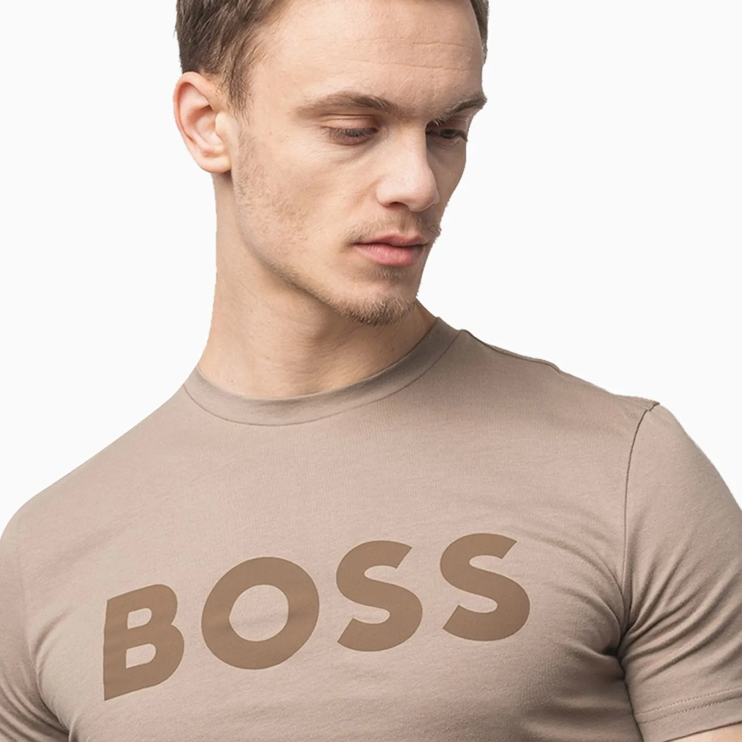 Men's Cotton Jersey T-Shirt With Rubber Print Logo