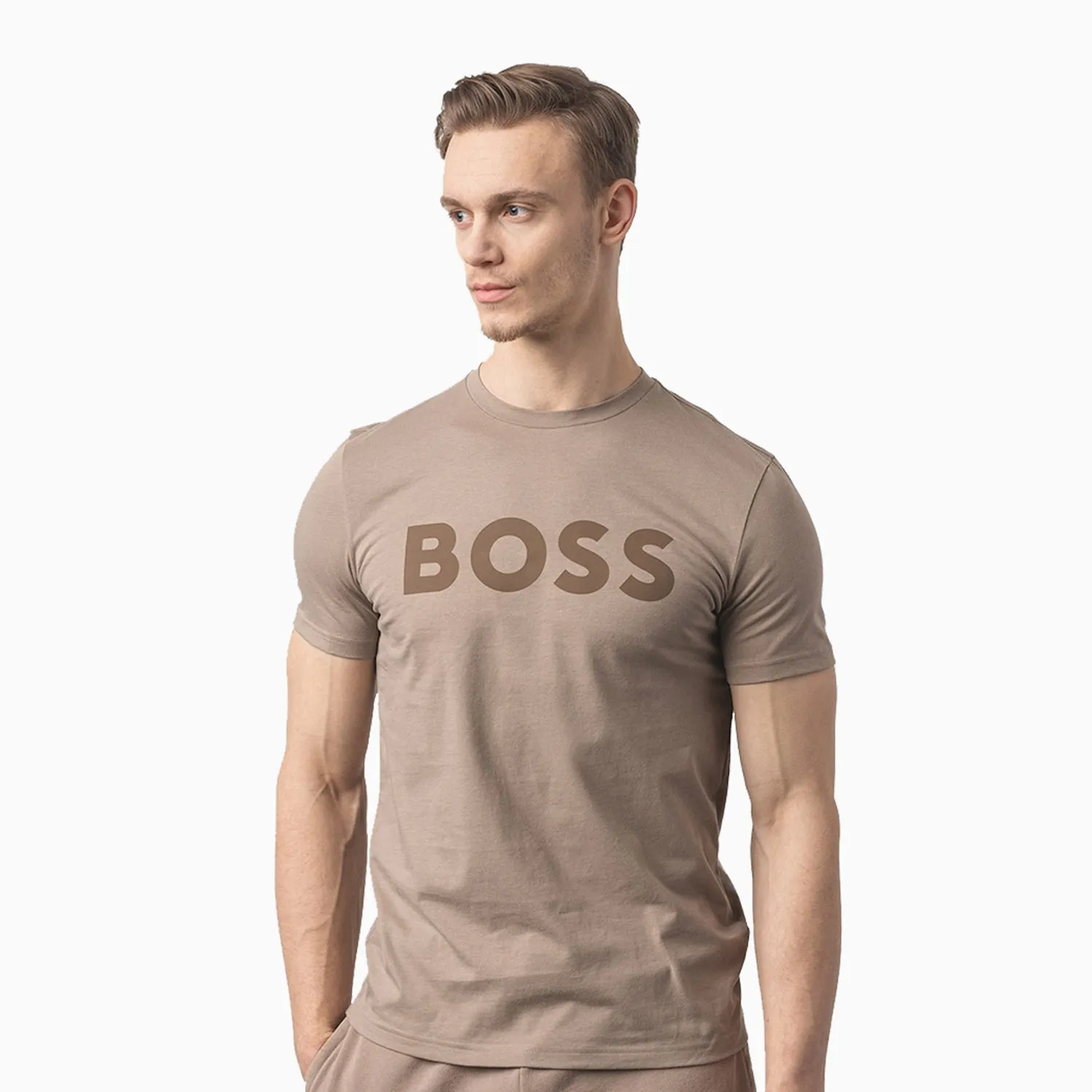 Men's Cotton Jersey T-Shirt With Rubber Print Logo