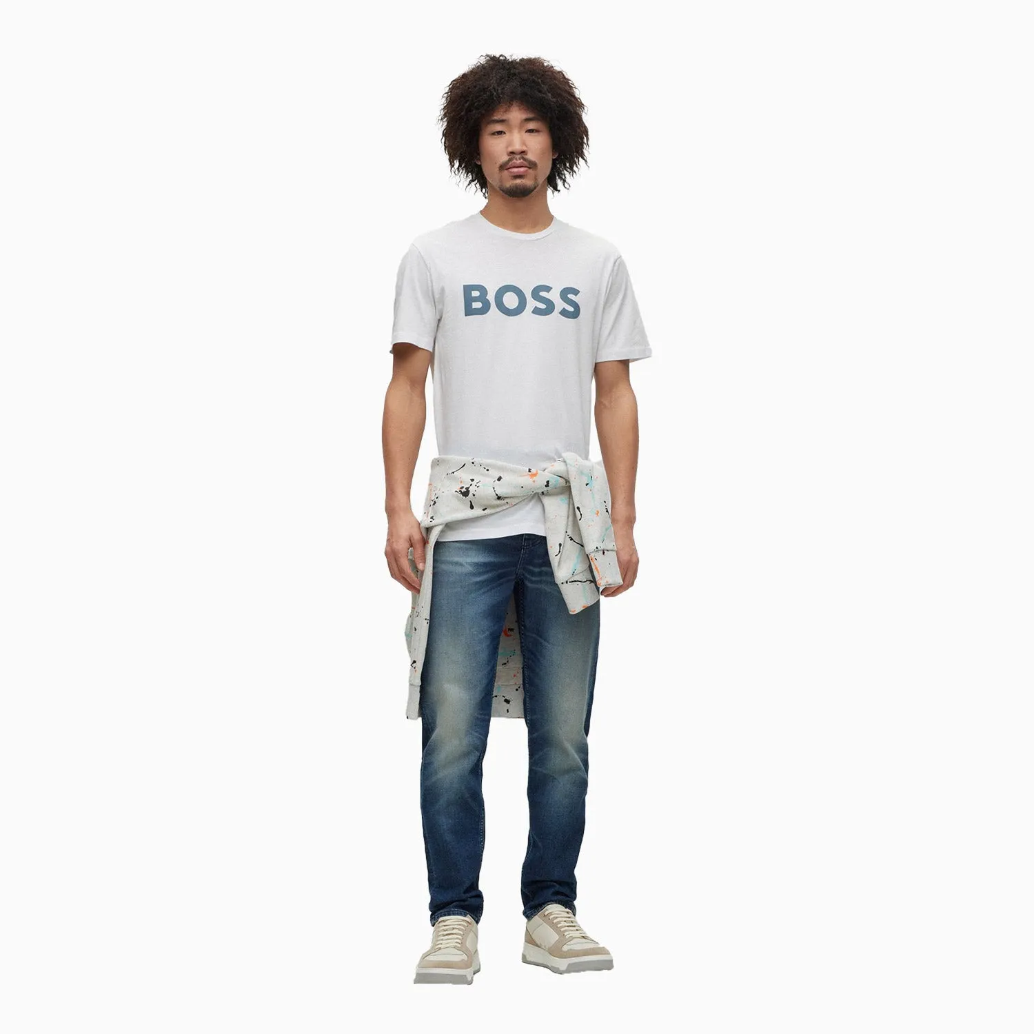 Men's Cotton Jersey With Rubber Print Logo T Shirt