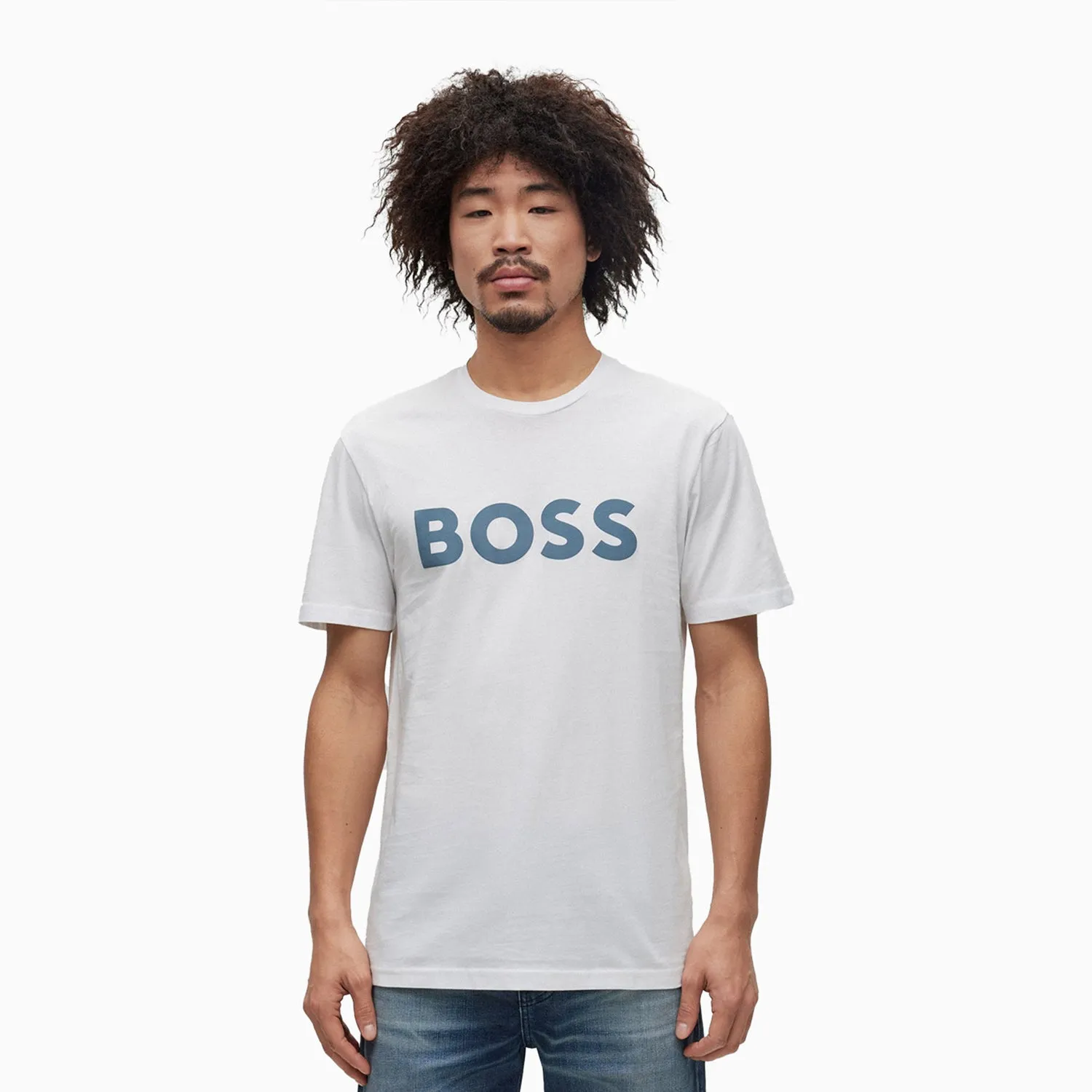 Men's Cotton Jersey With Rubber Print Logo T Shirt