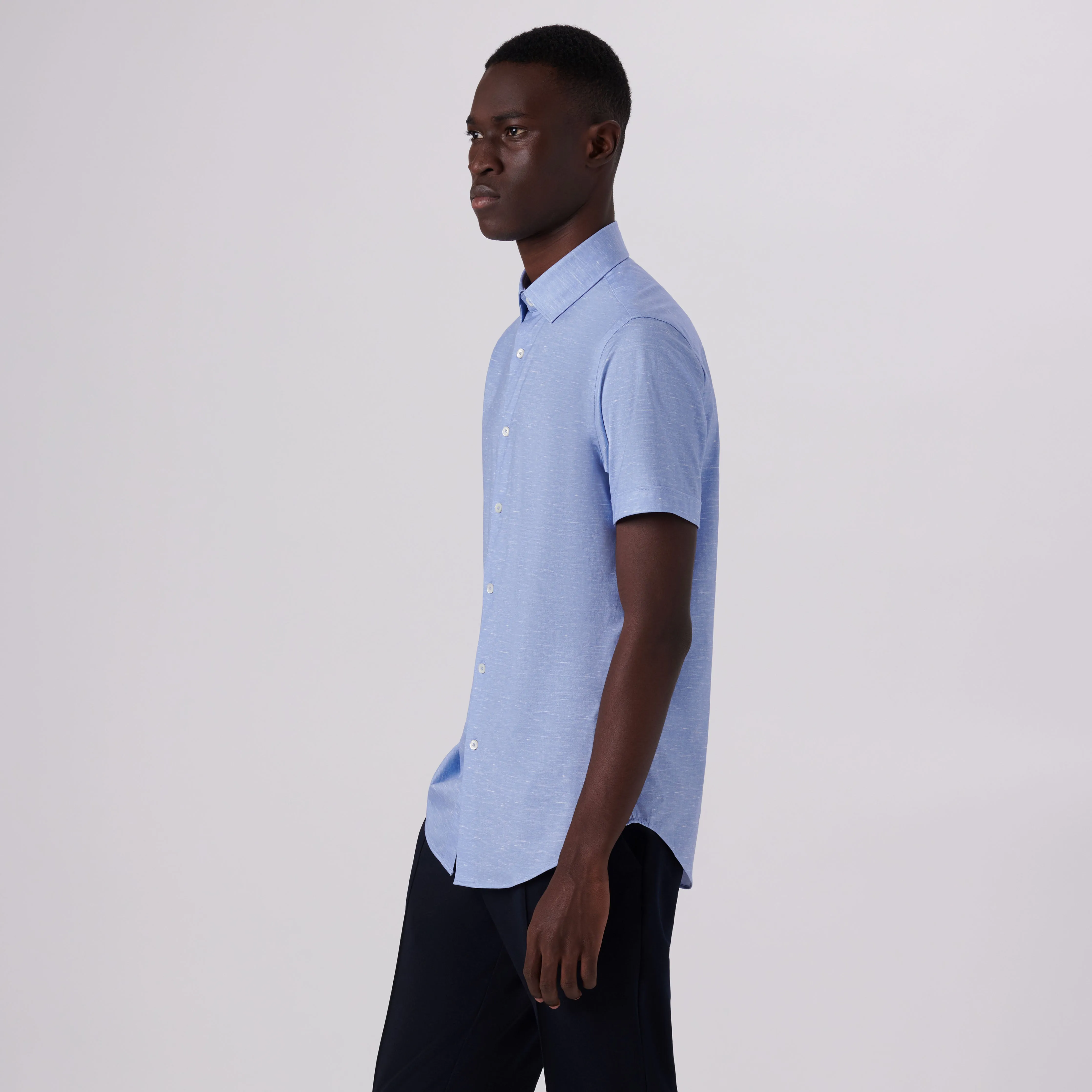 Miles Heather Print OoohCotton Short Sleeve Shirt
