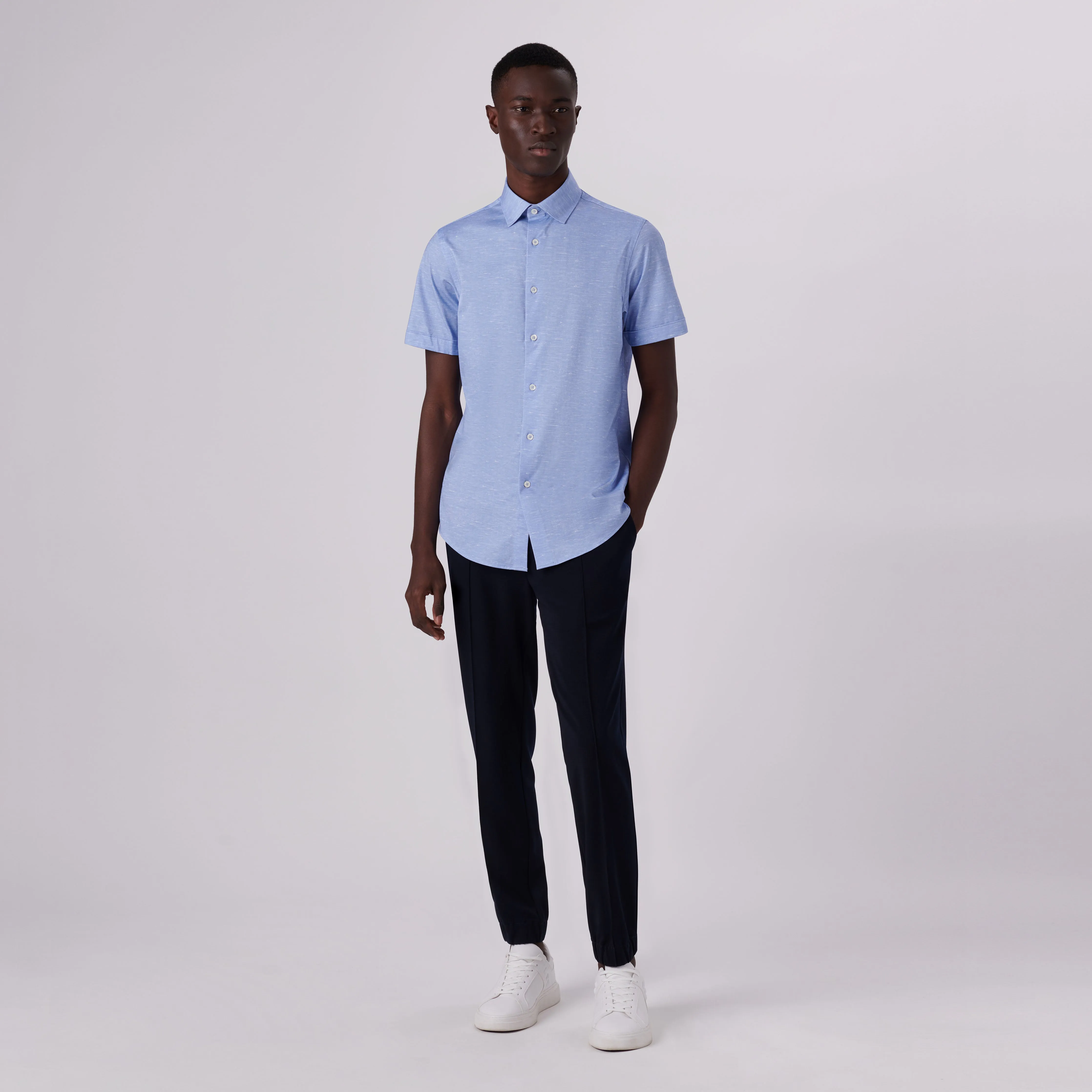 Miles Heather Print OoohCotton Short Sleeve Shirt