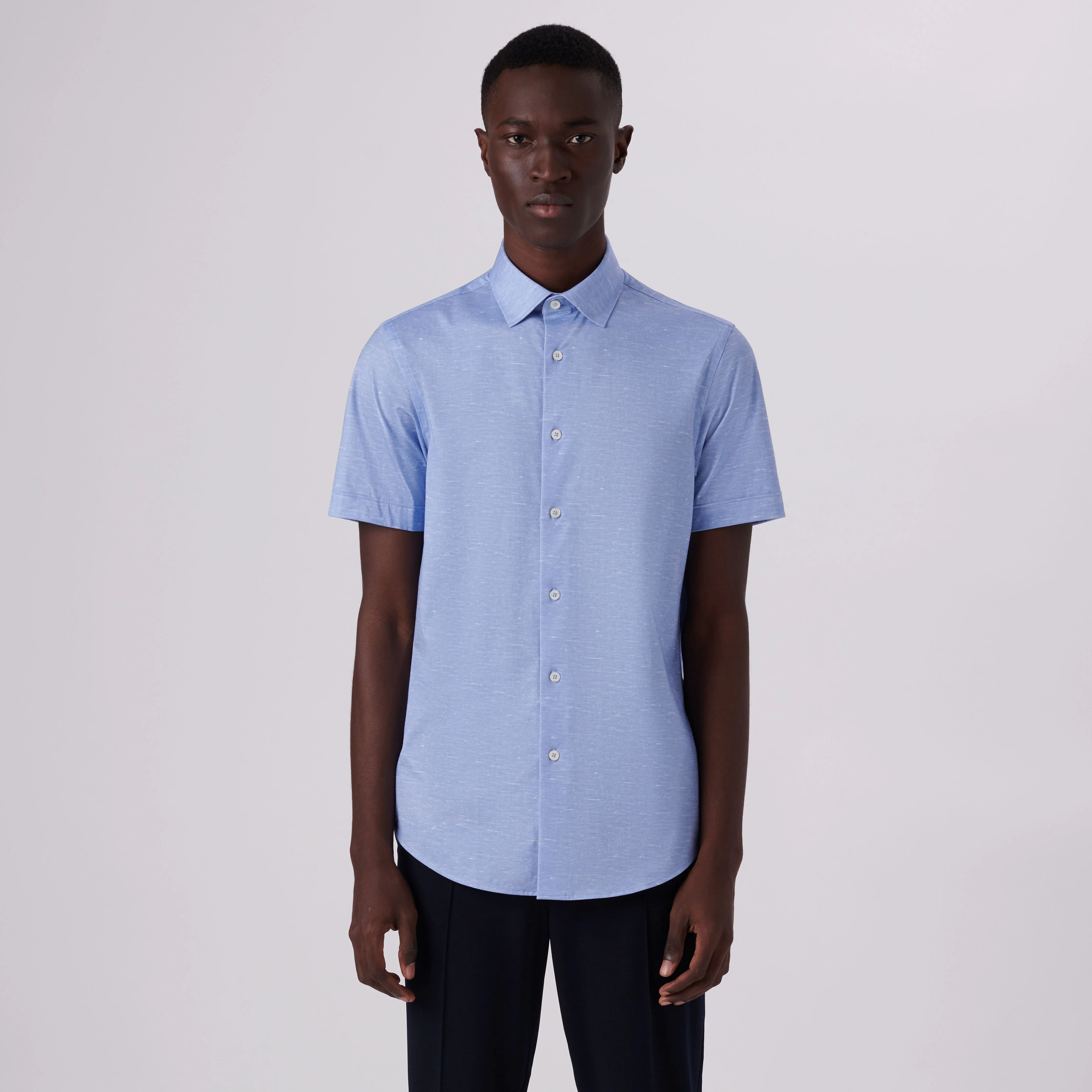 Miles Heather Print OoohCotton Short Sleeve Shirt