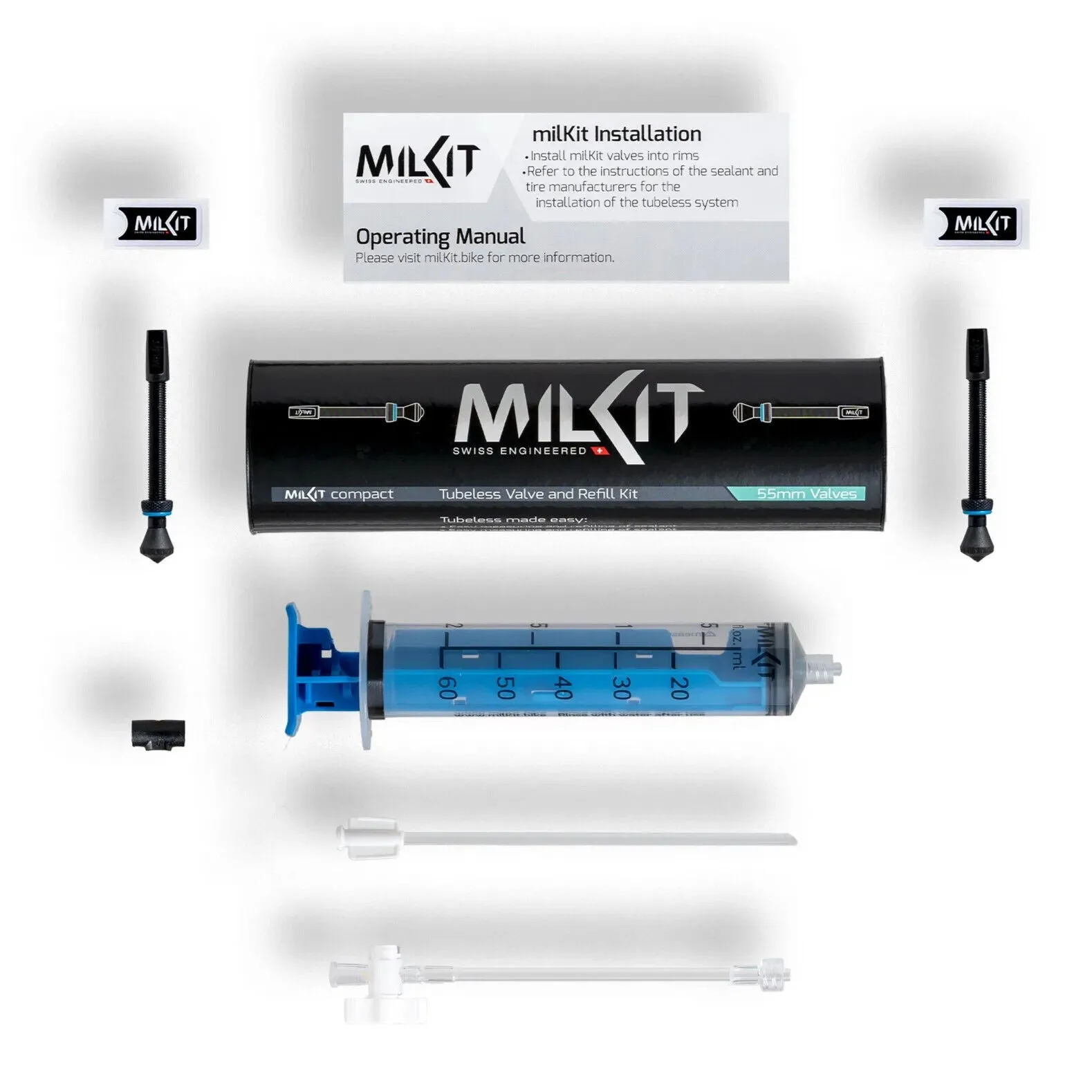 milKit Compact Kit - Tubeless Valve Set with Injector
