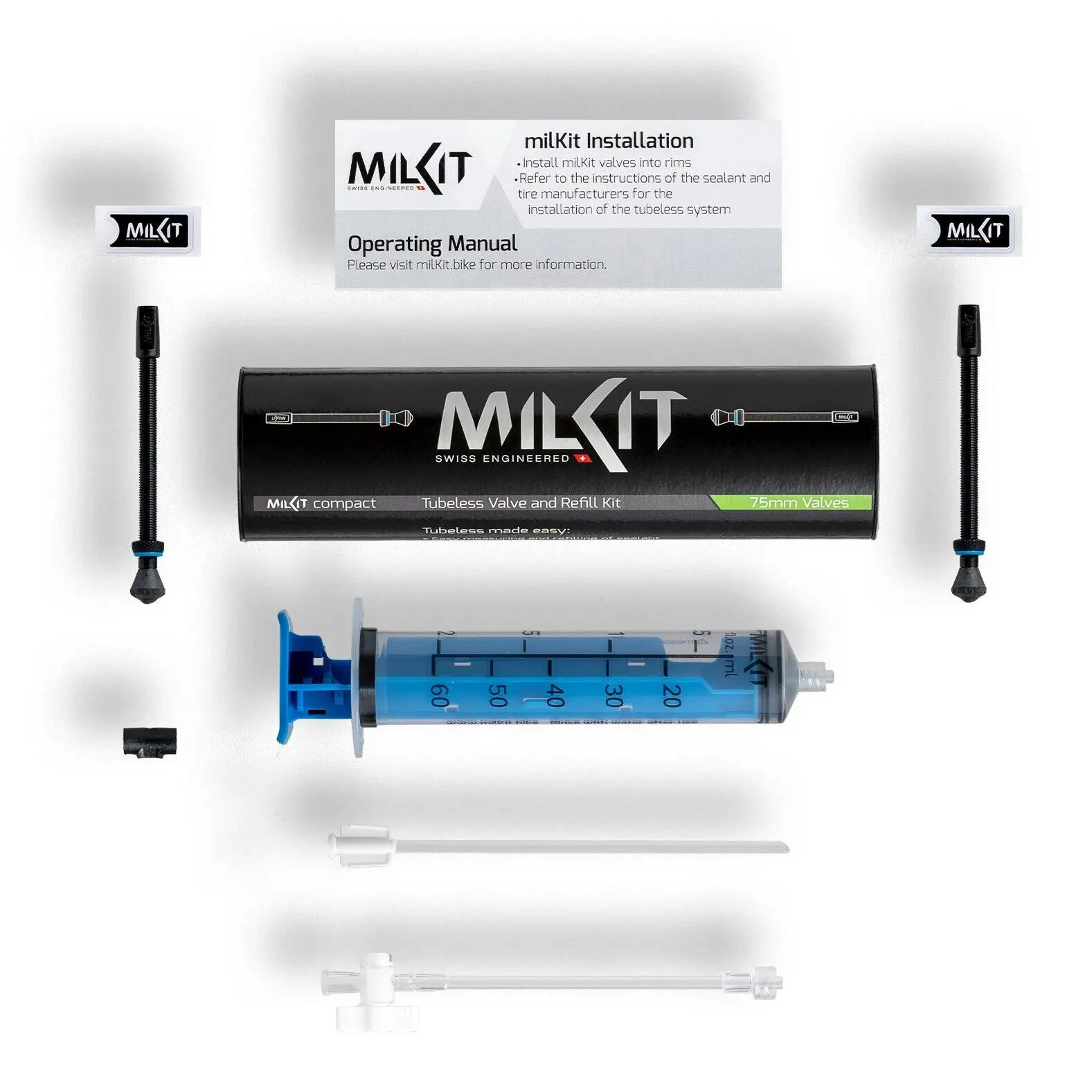 milKit Compact Kit - Tubeless Valve Set with Injector