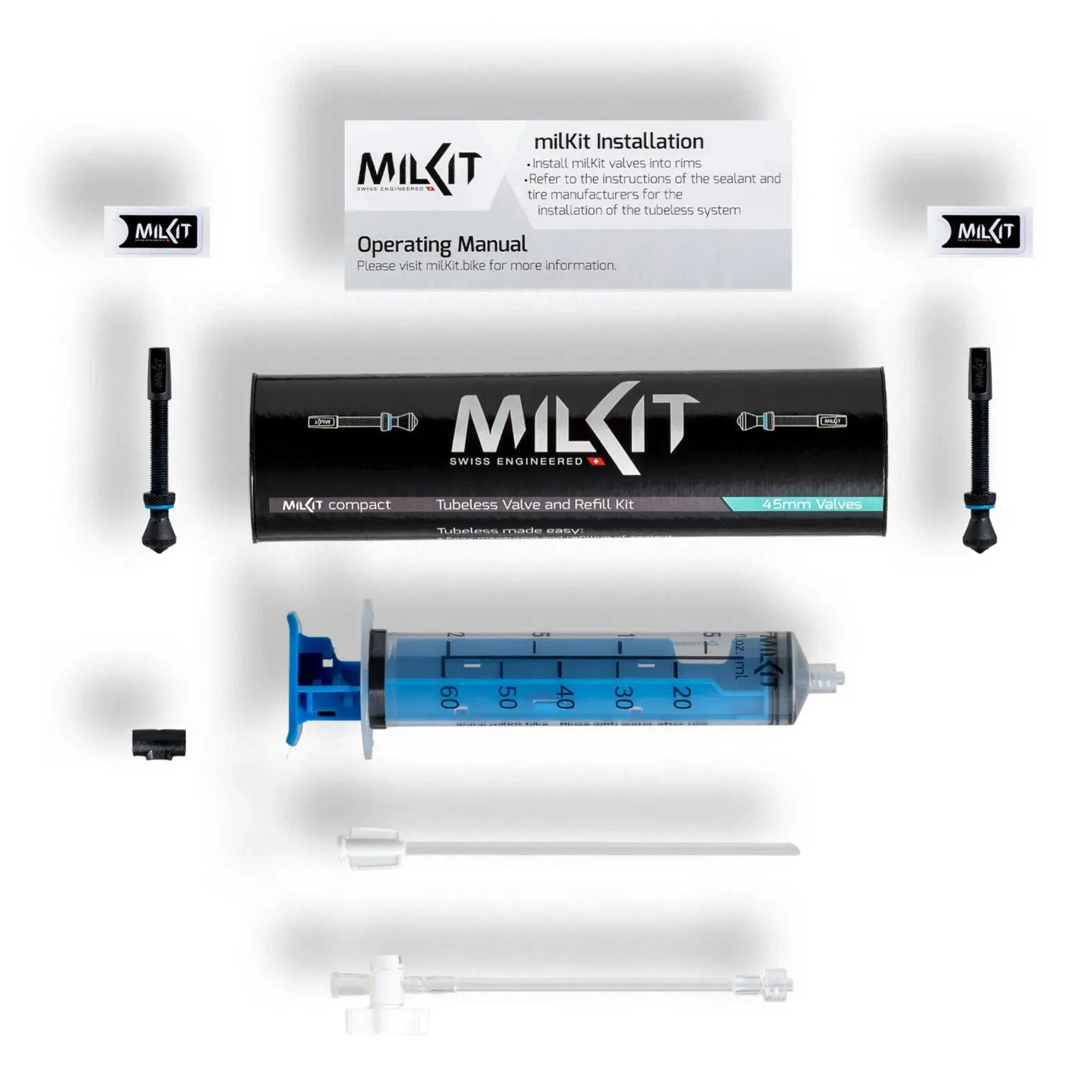 milKit Compact Kit - Tubeless Valve Set with Injector