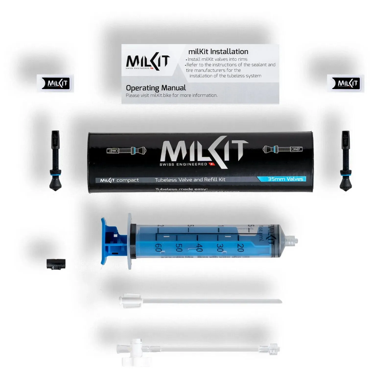 milKit Compact Kit - Tubeless Valve Set with Injector