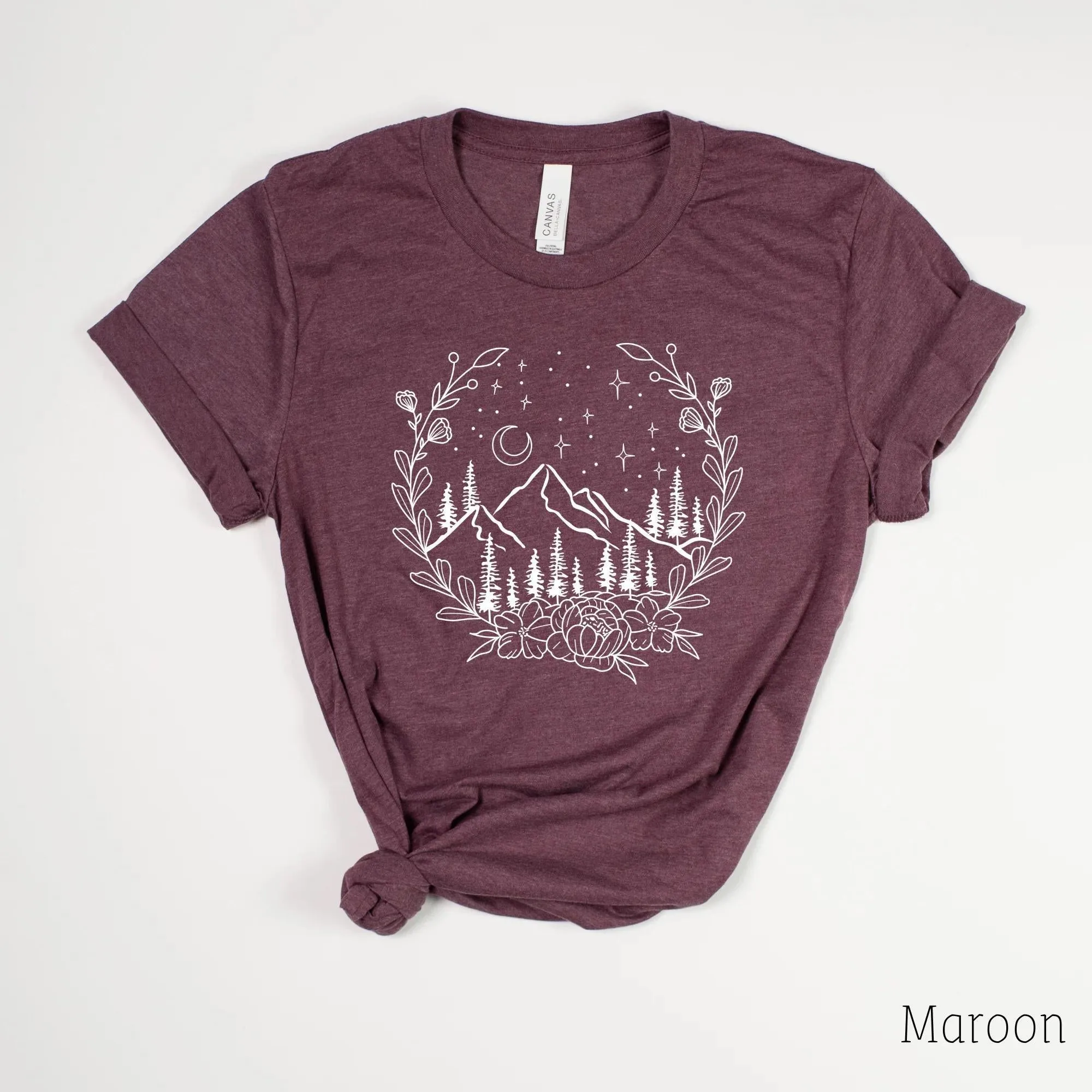 Mountain Scene Maroon T-Shirt
