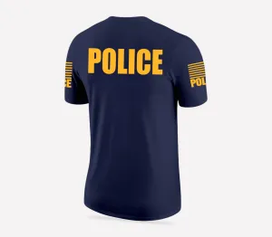 Navy Blue Police Men's Shirt - Short Sleeve (Golden Yellow)