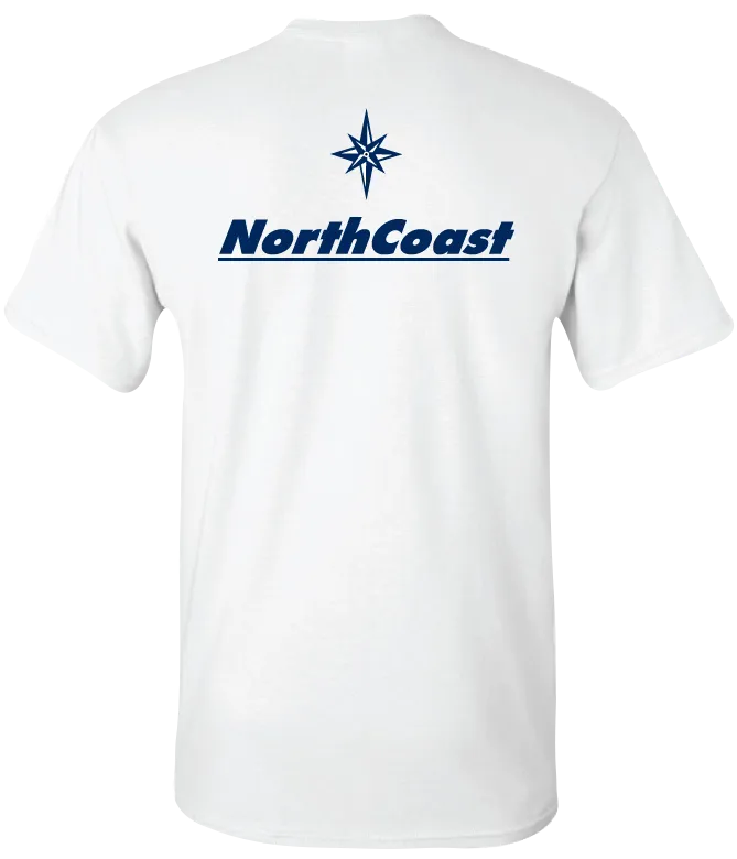 NorthCoast Boats White Tee with Navy Logo Tee