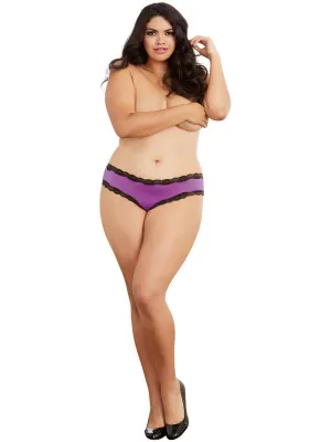 Open Back Panty - 3x - Iris/ Black