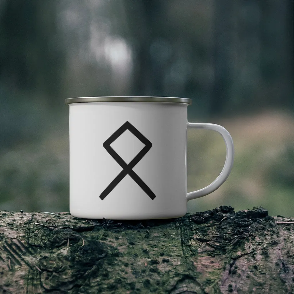 Othala (Home) Viking Rune Enamel Camping Mug