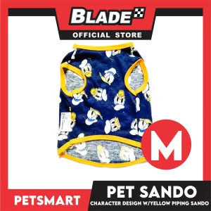 Pet Sando Apparel Character Design With Yellow Piping Sando DG-CTN125M (Medium) Perfect Fit For Dogs And Cats, Pet Clothes, Soft and Comfortable Pet Clothing