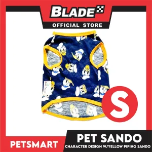 Pet Sando Apparel Character Design With Yellow Piping Sando DG-CTN125S (Small)
