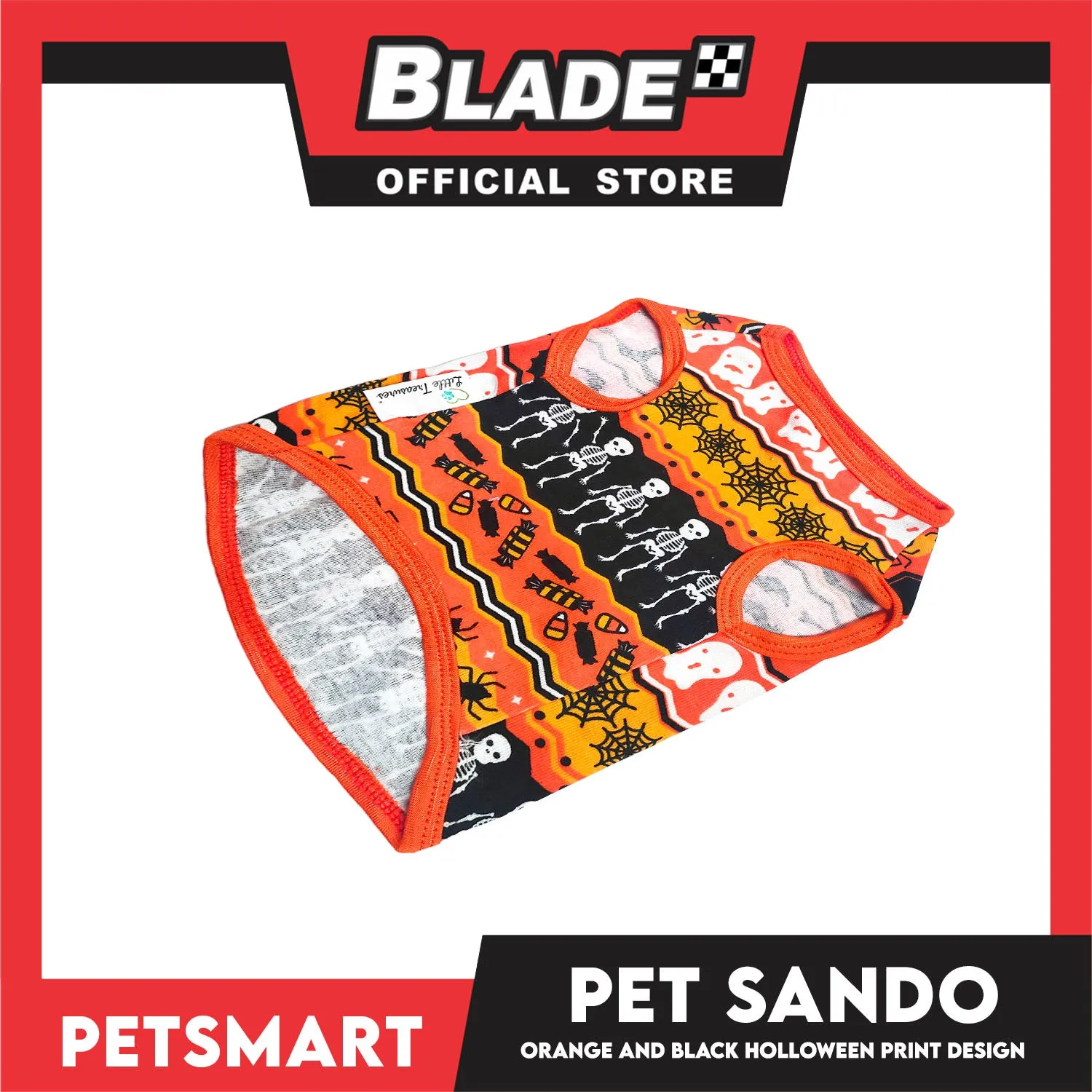Pet Sando Halloween Design, Orange Black Color DG-CTN111S (Small)